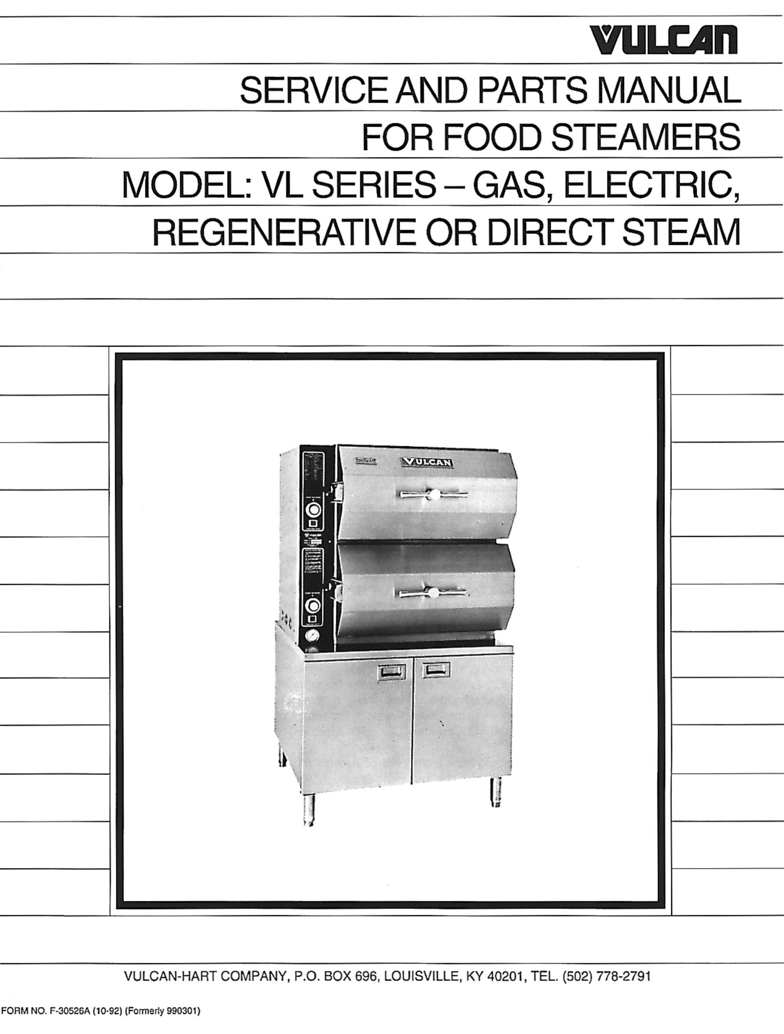 Vulcan-Hart ELECTRIC Electric Steamer User Manual