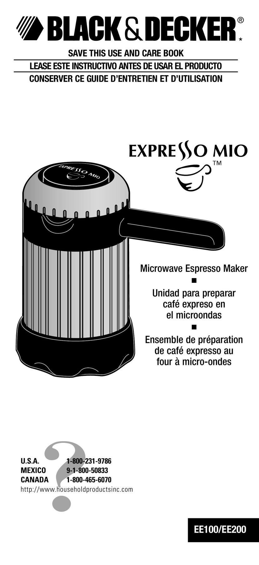 Black & Decker EE100 Espresso Maker User Manual