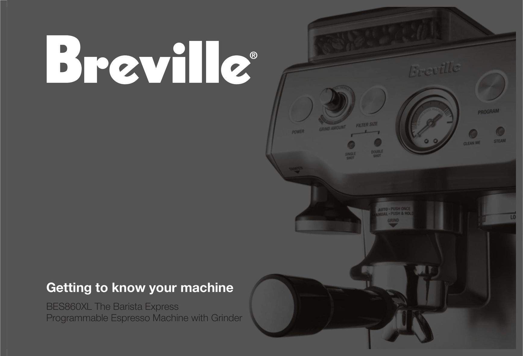 Breville BES860XL Espresso Maker User Manual