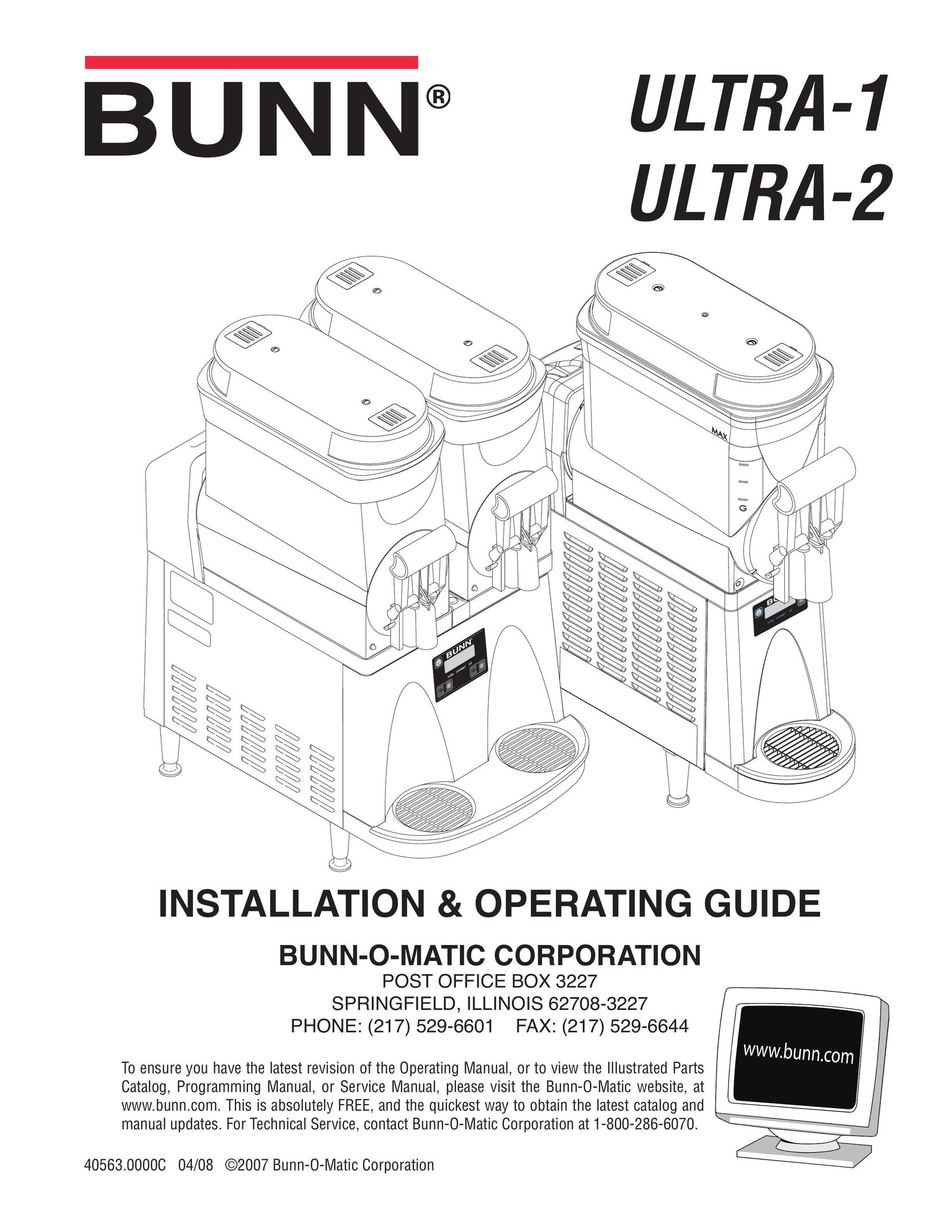 Bunn Ultra 2 Espresso Maker User Manual