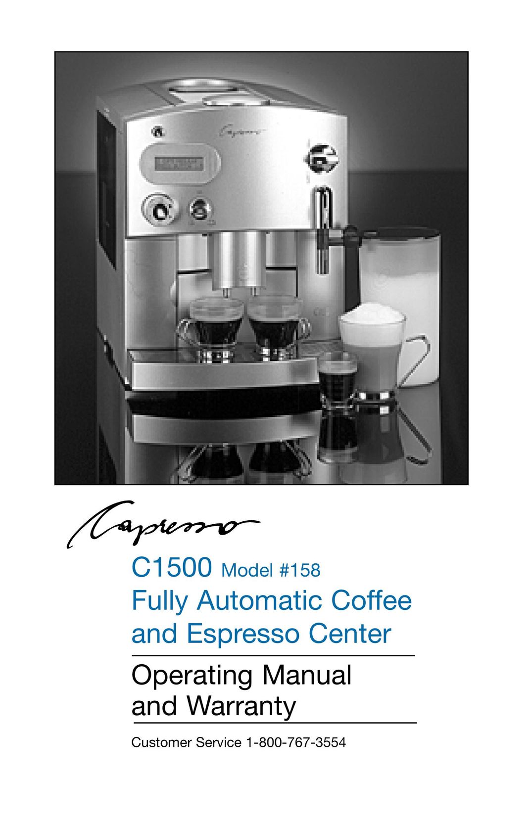Capresso 158 Espresso Maker User Manual