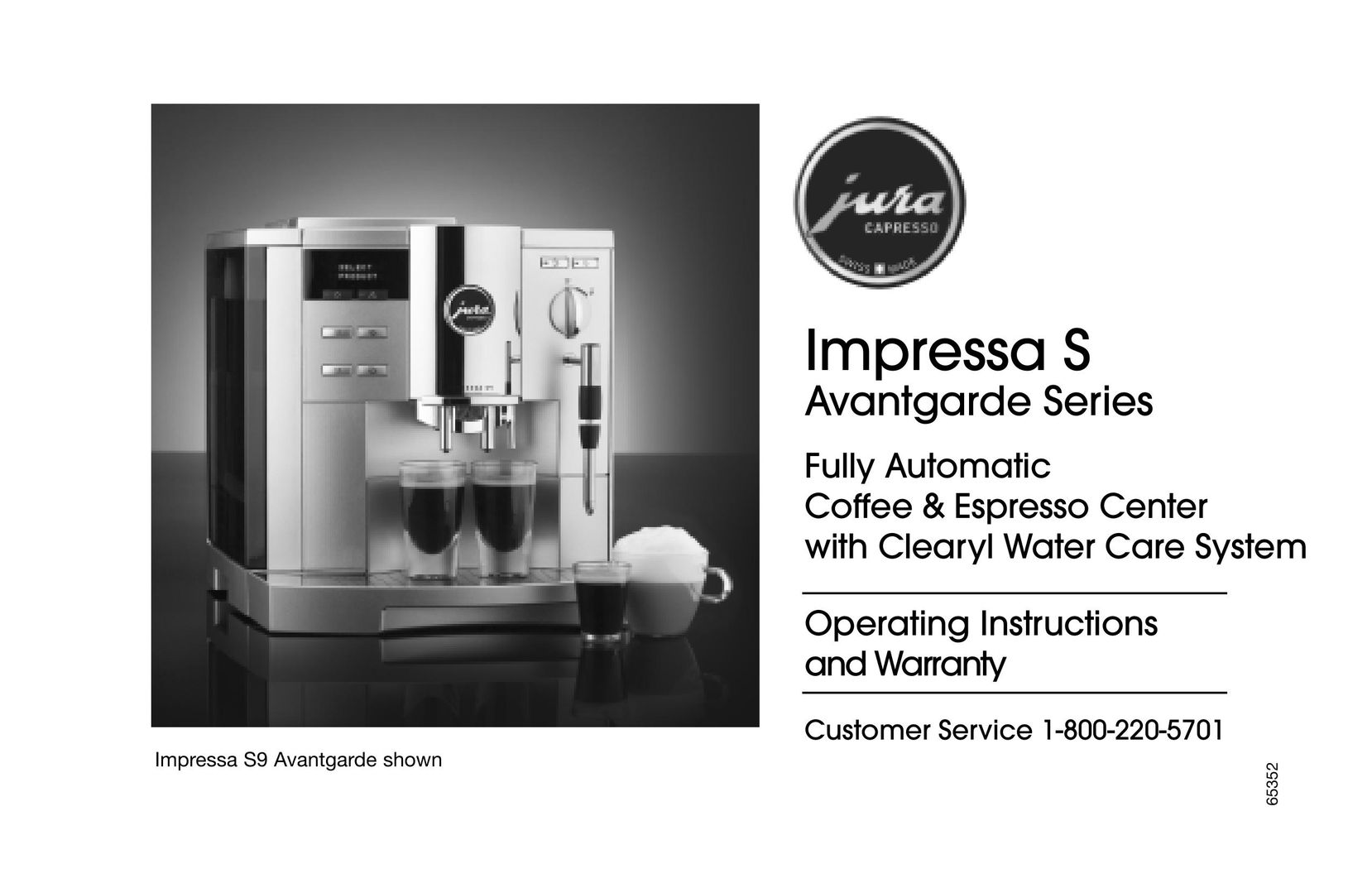 Capresso Avantgarde Series Espresso Maker User Manual