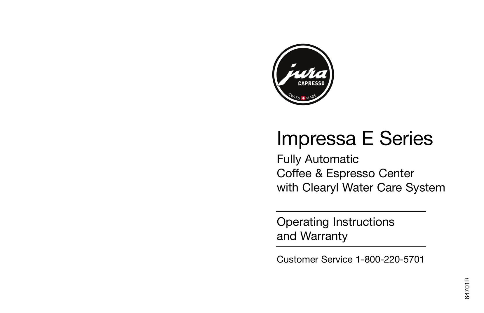 Capresso E Series Espresso Maker User Manual