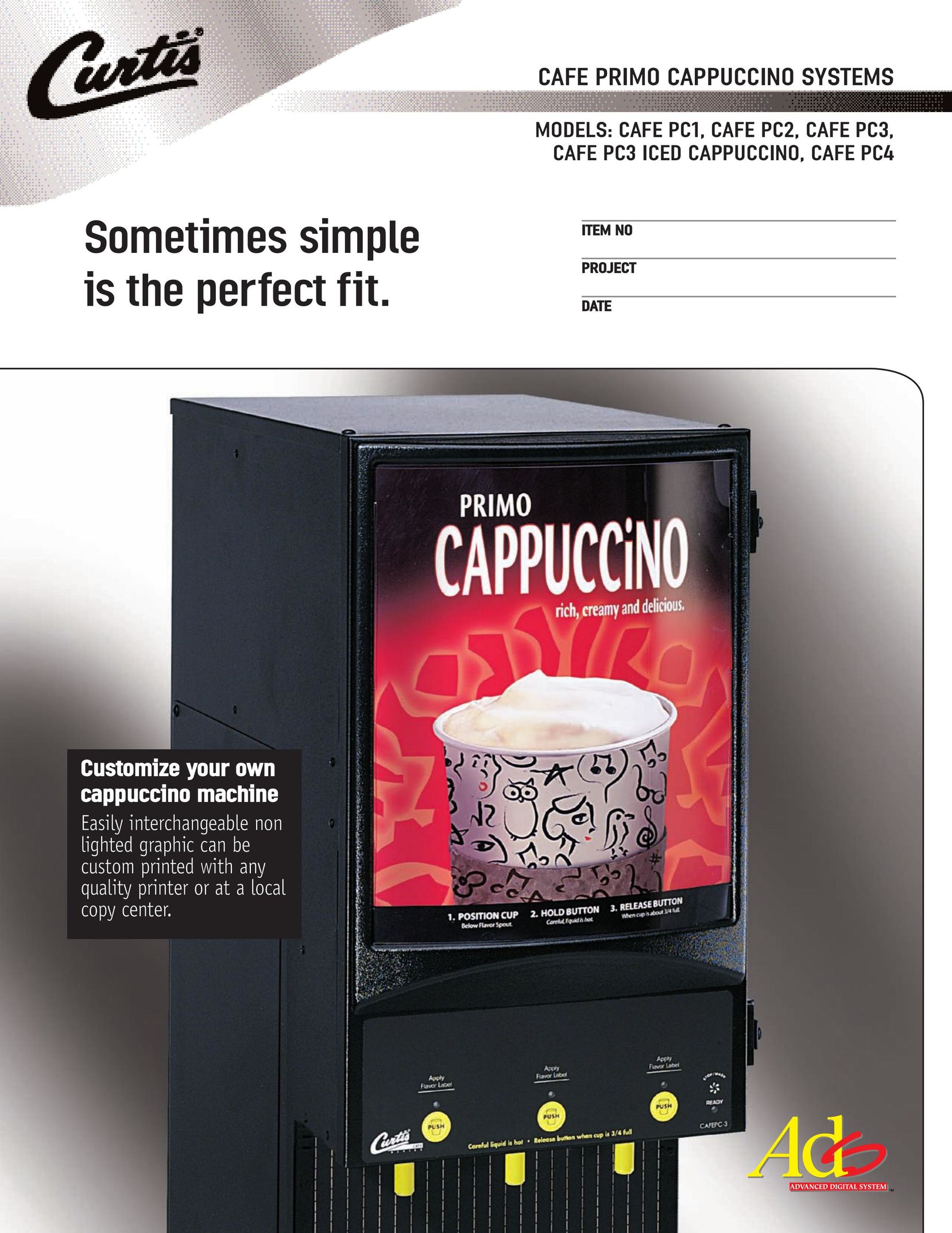 Curtis PC3 ICED CAPPUCCINO Espresso Maker User Manual