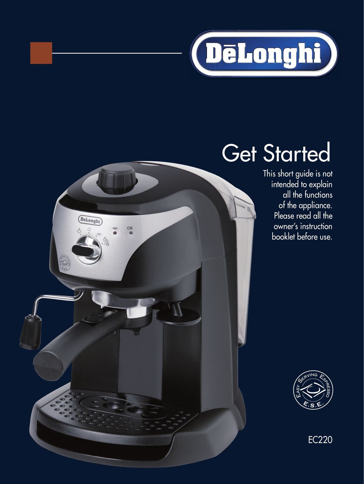 DeLonghi EC220 Espresso Maker User Manual