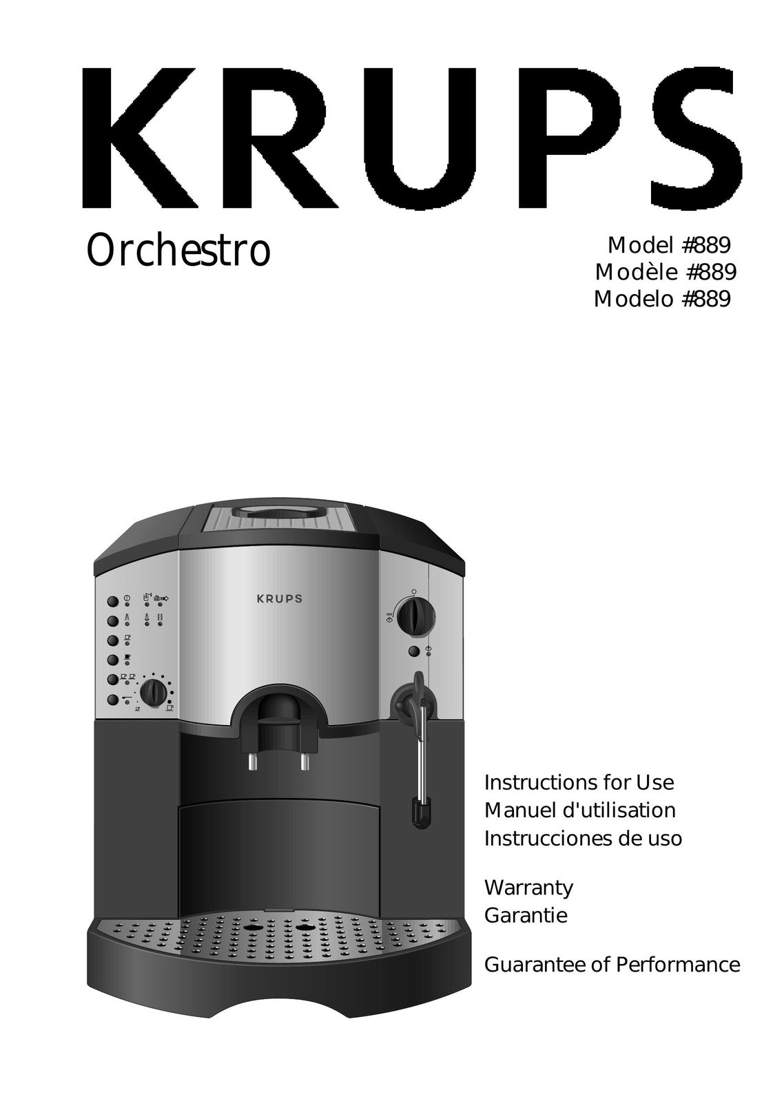 Krups 889 Espresso Maker User Manual