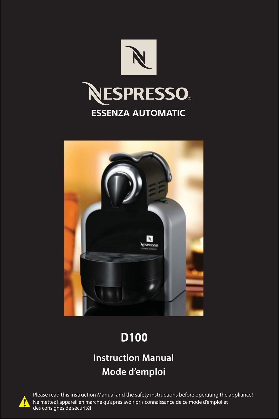 Nespresso Essenza Automatic Espresso Maker User Manual
