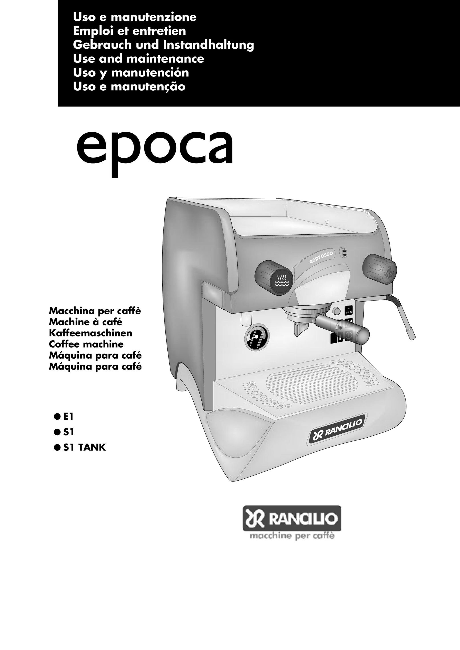 Rancilio S1 TANK Espresso Maker User Manual
