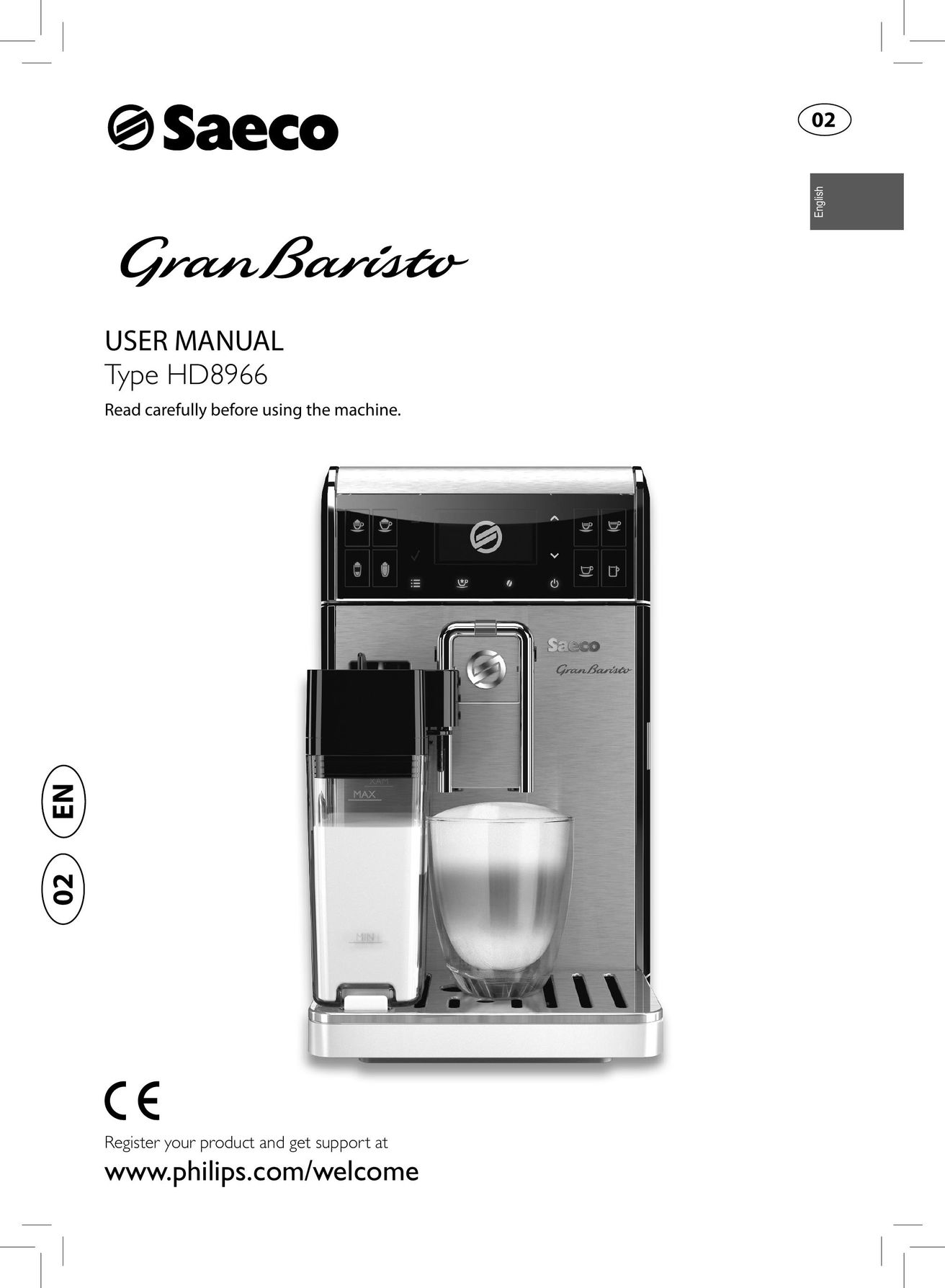 Saeco Coffee Makers HD8966 Espresso Maker User Manual