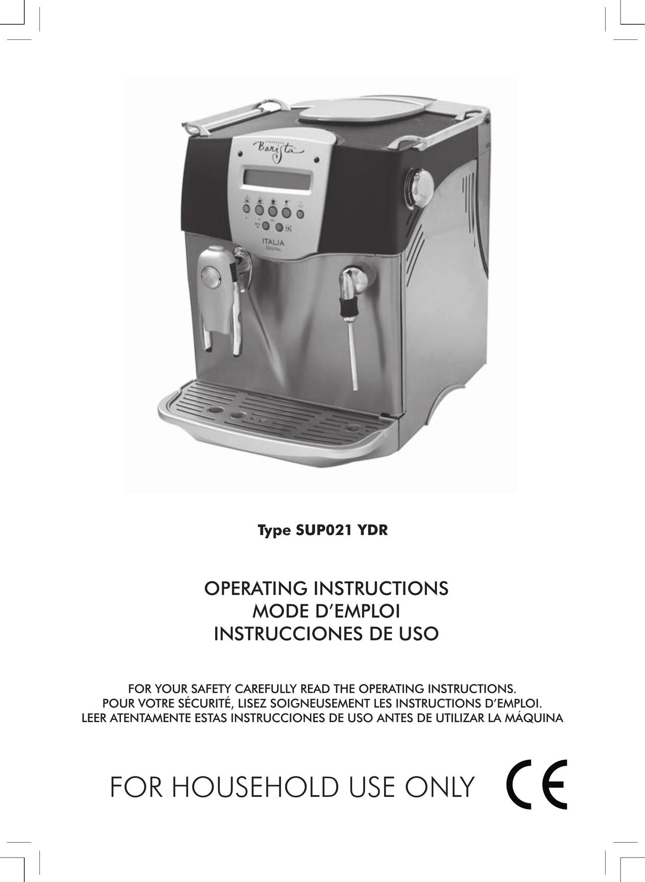 Starbucks Barista SUP021 YDR Espresso Maker User Manual
