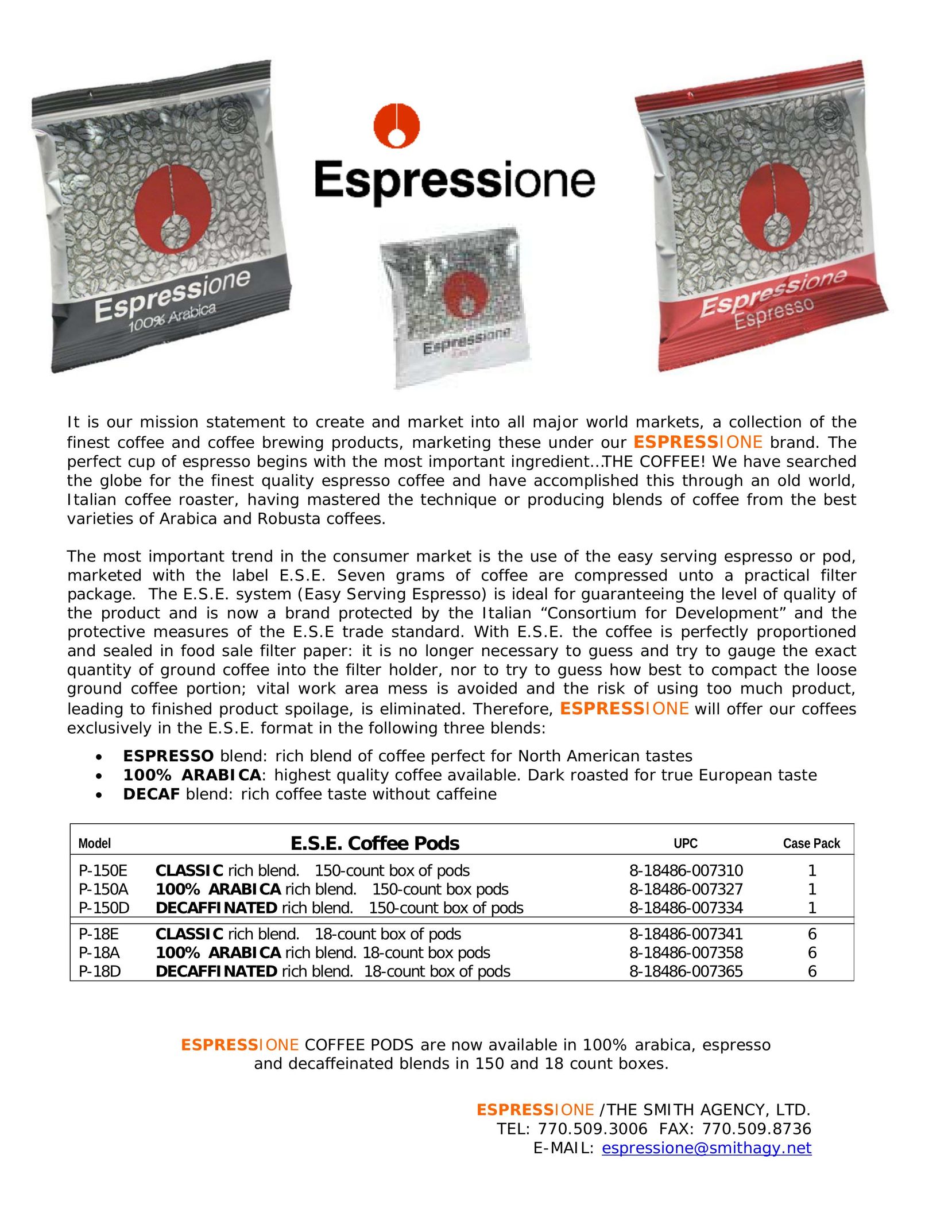 THE SMITH AGENCY P-150E Espresso Maker User Manual