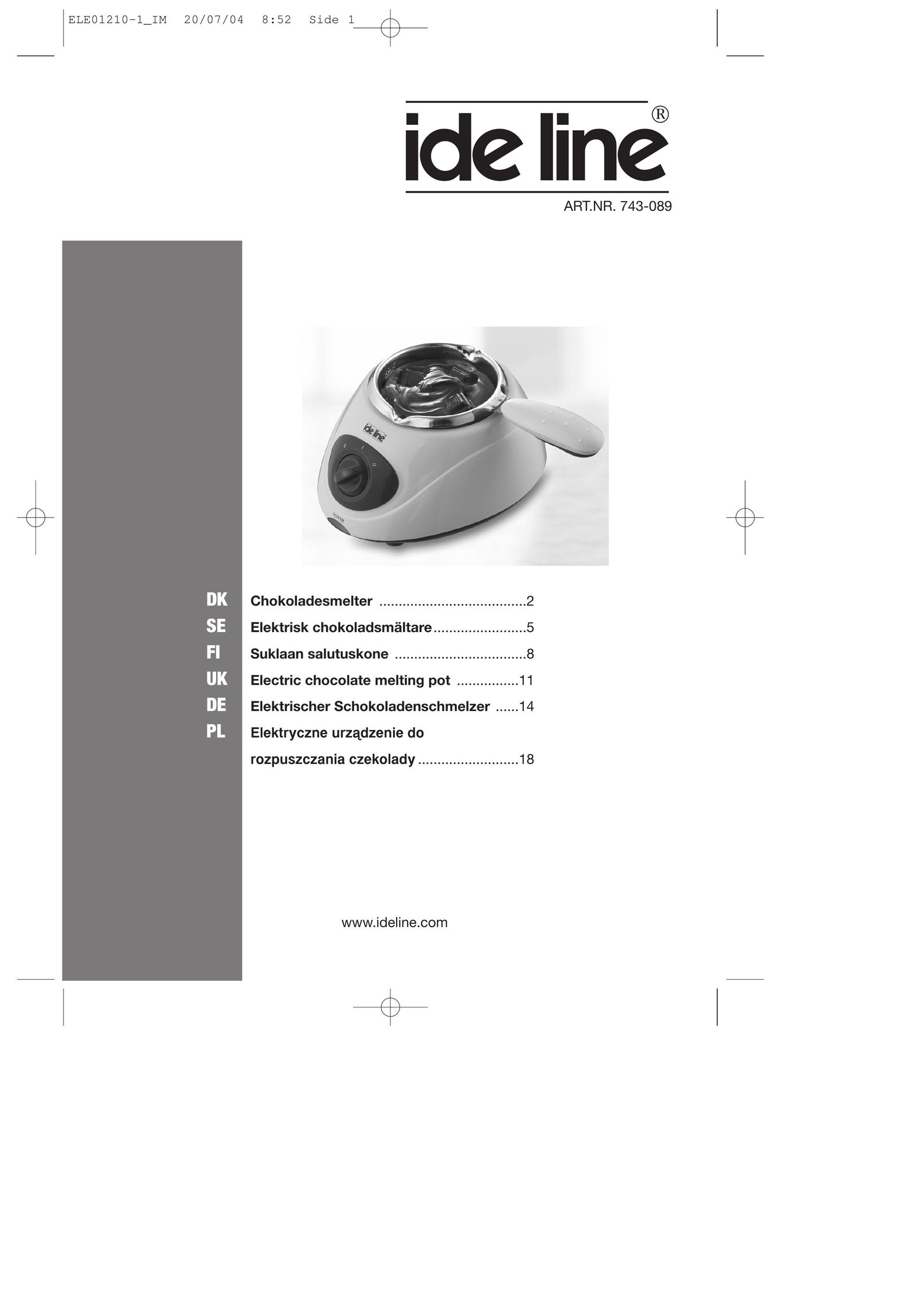 Ide Line 743-089 Fondue Maker User Manual