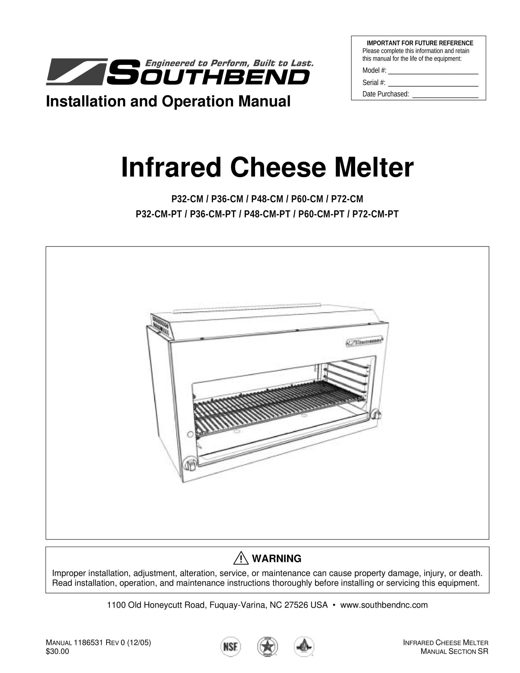 Southbend P72-CM Fondue Maker User Manual