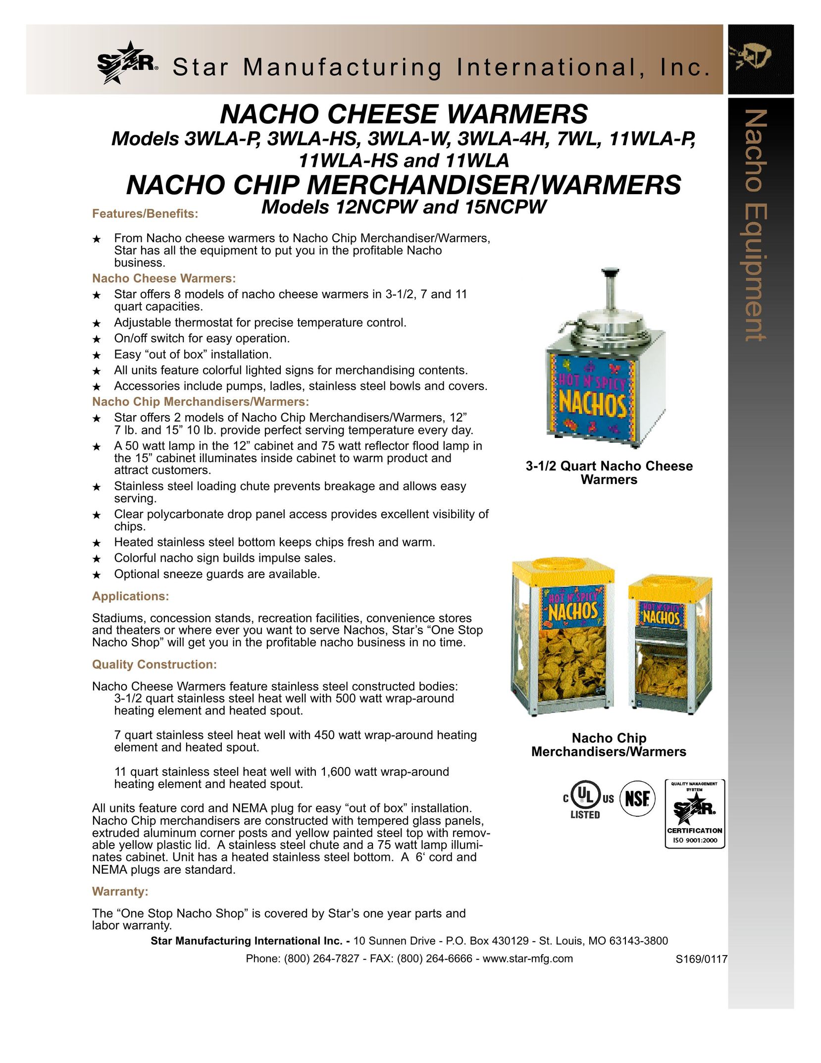 Star Manufacturing 11WLA-P Fondue Maker User Manual