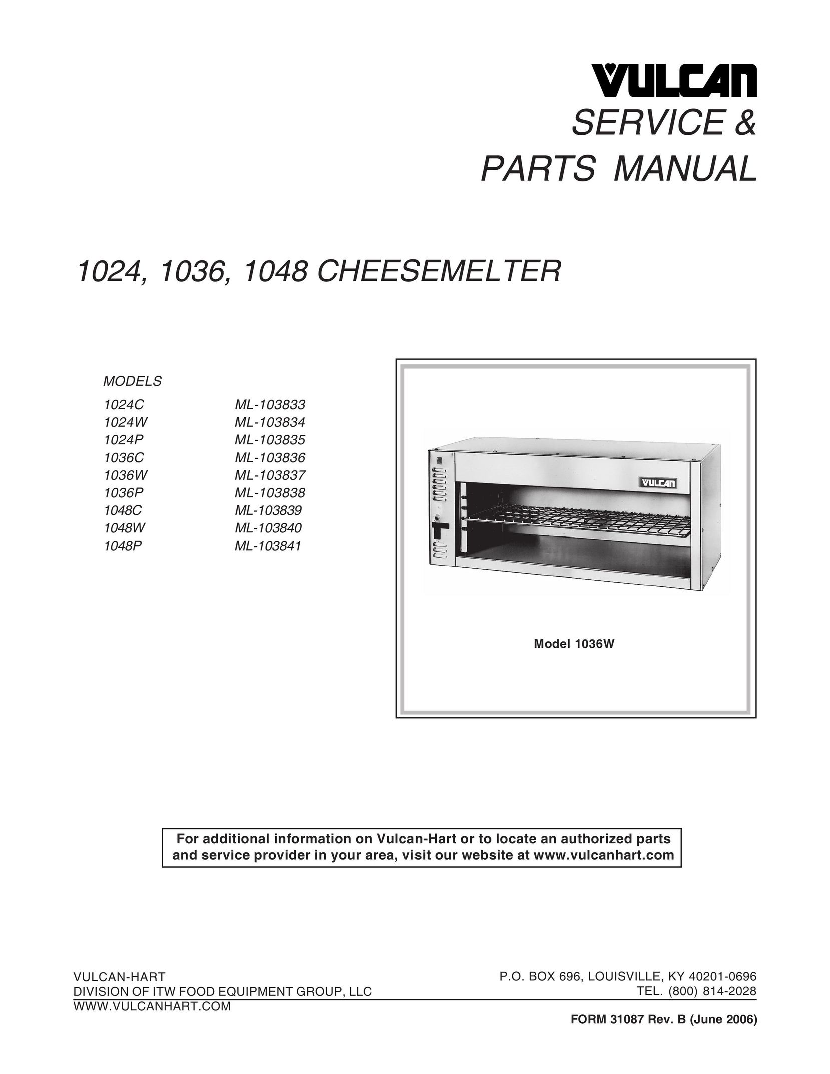 Vulcan-Hart 024C ML-103833 Fondue Maker User Manual