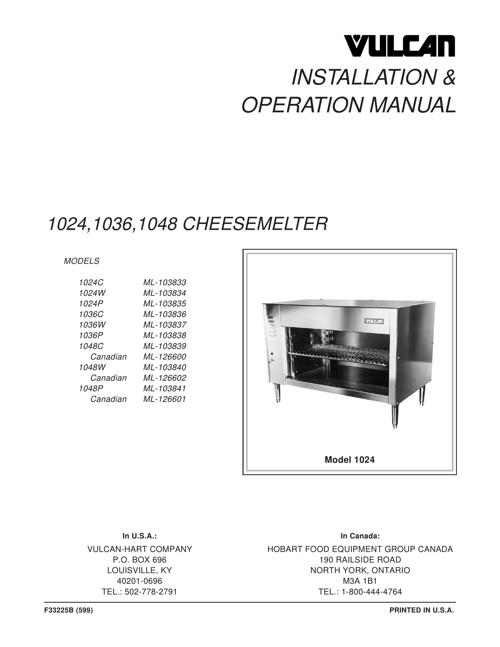 Vulcan-Hart ML-103835 Fondue Maker User Manual
