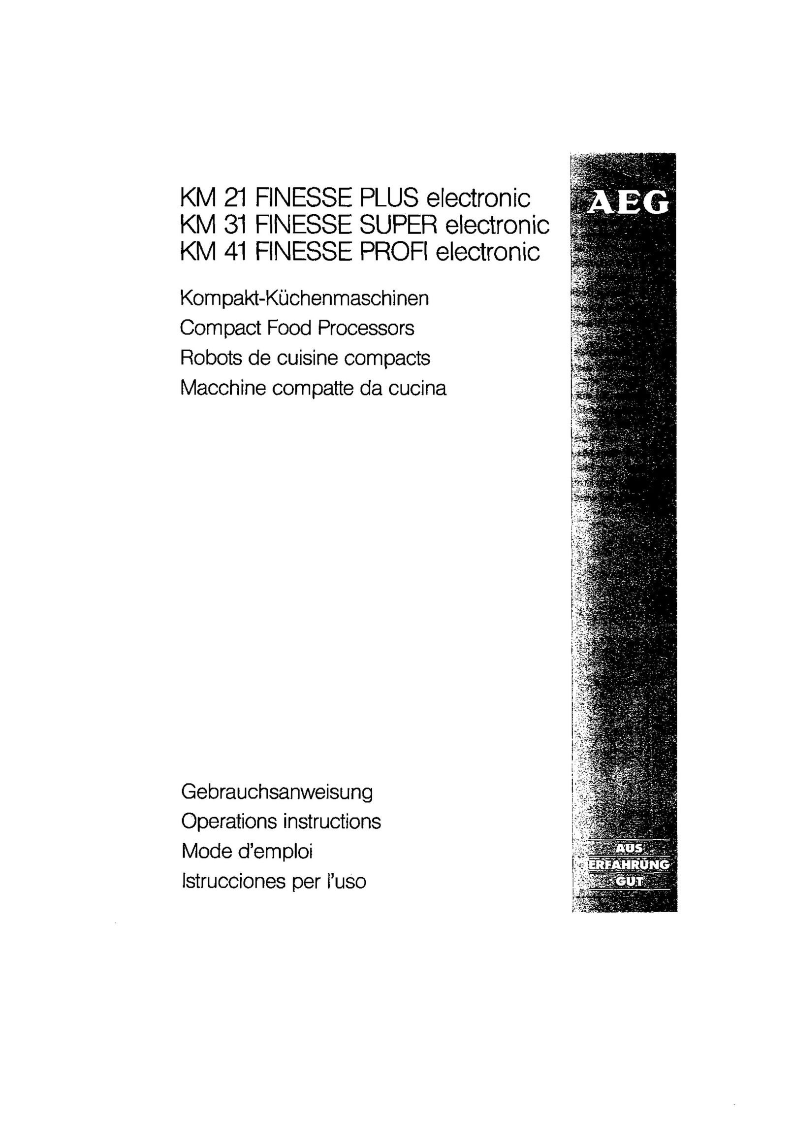 AEG KM 31 Food Processor User Manual