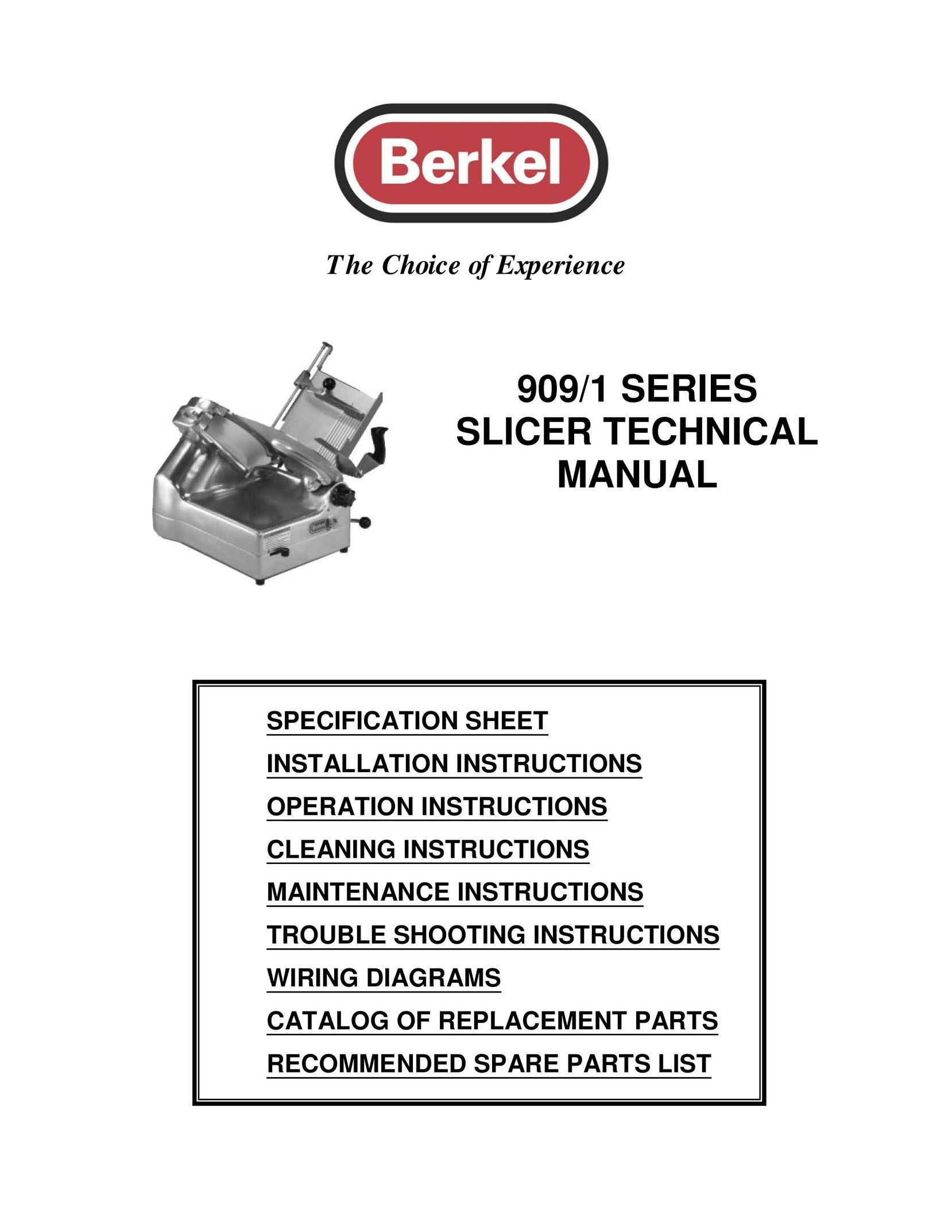 Berkel 909/1 Food Processor User Manual
