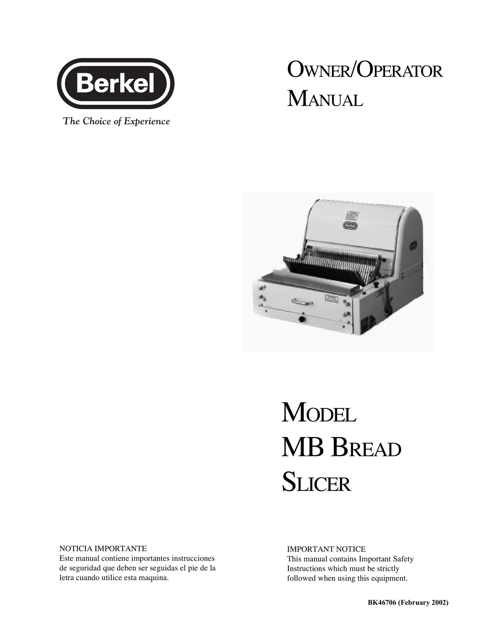 Berkel BK46706 Food Processor User Manual