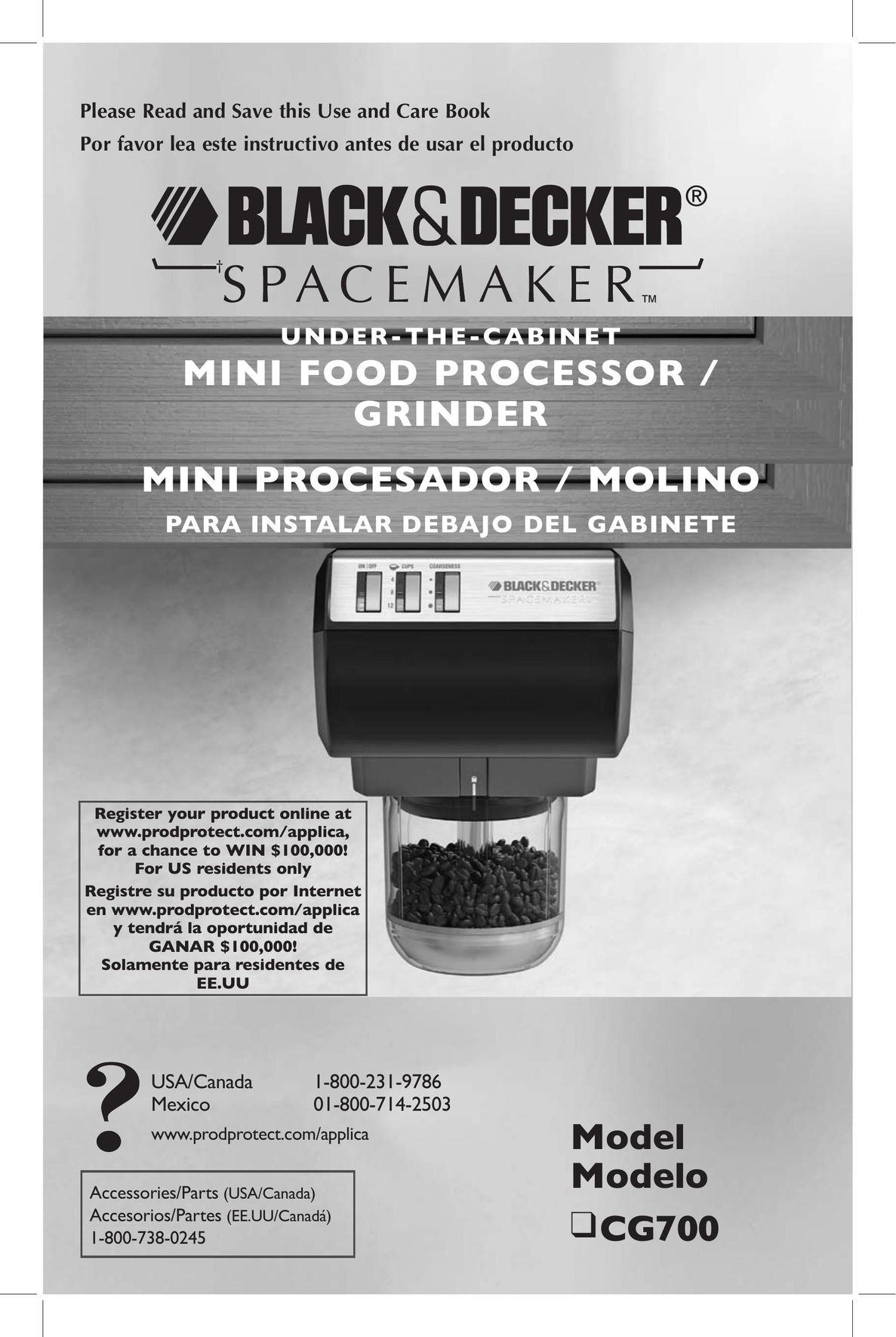Black & Decker CG700 Food Processor User Manual