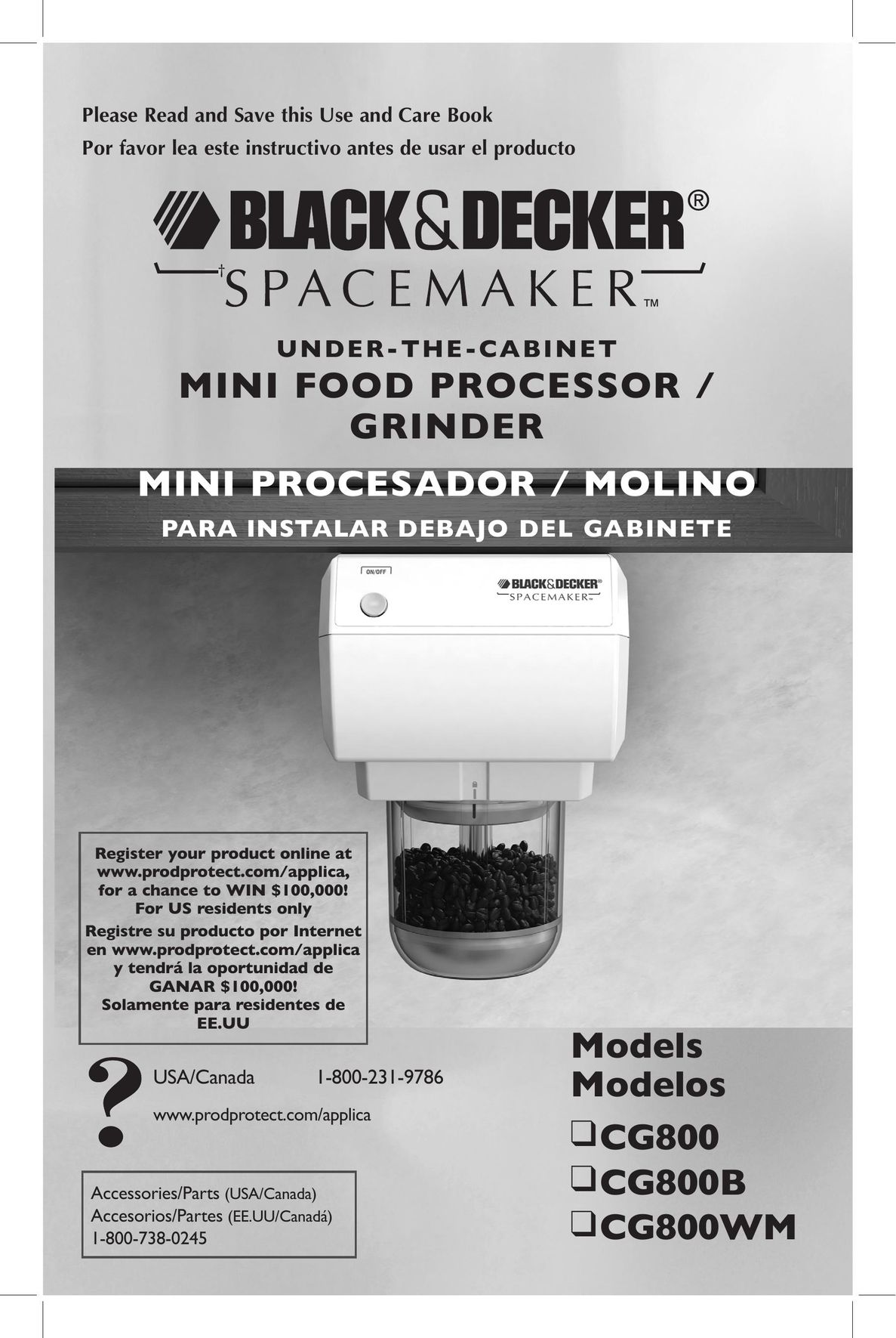 Black & Decker CG800 Food Processor User Manual