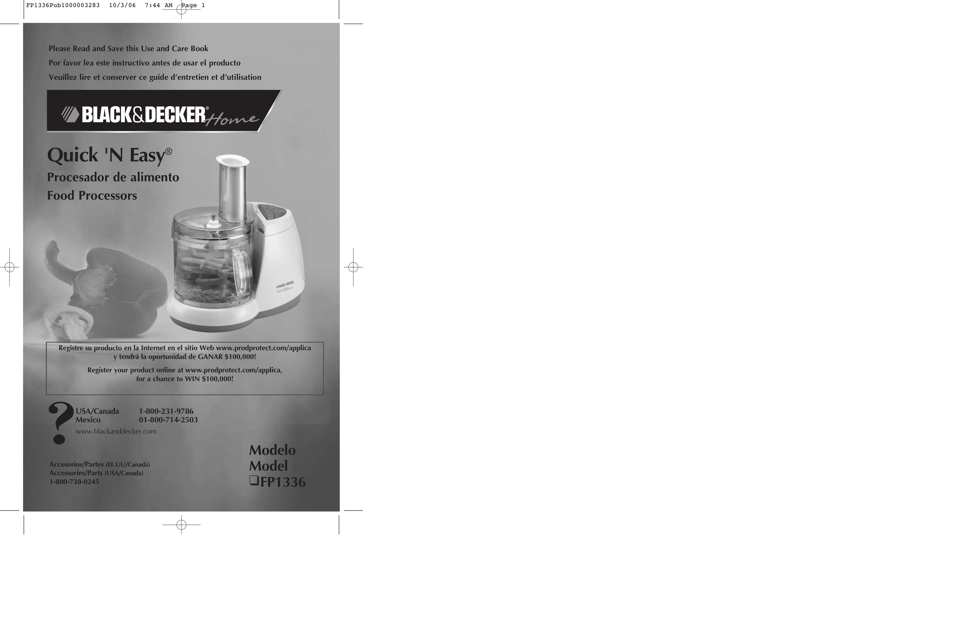 Black & Decker FP1336 Food Processor User Manual