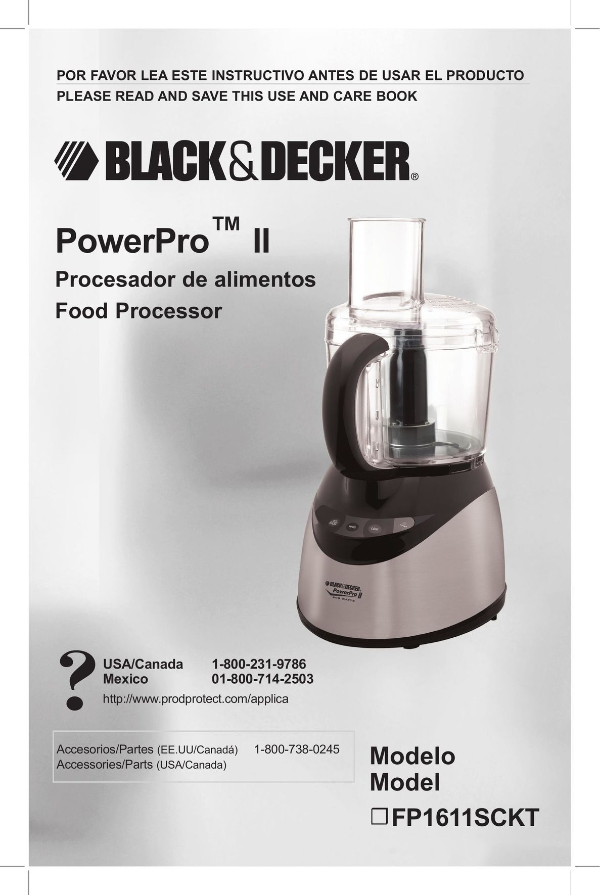 Black & Decker FP1611SCKT Food Processor User Manual