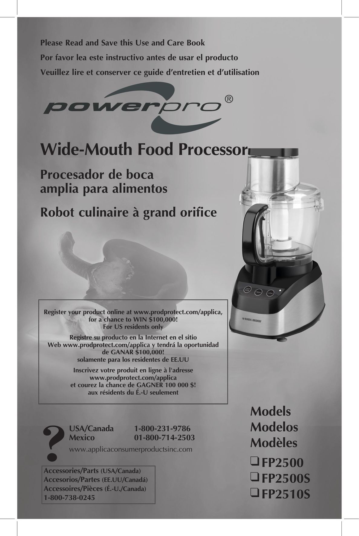 Black & Decker FP2500 Food Processor User Manual