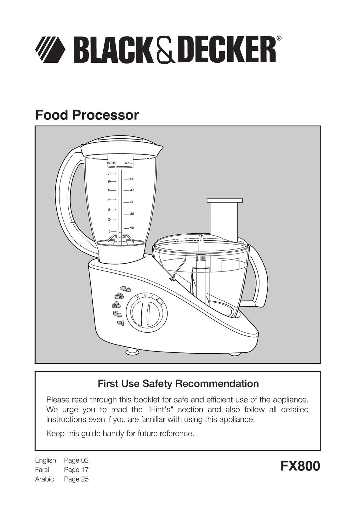 Black & Decker FX800 Food Processor User Manual