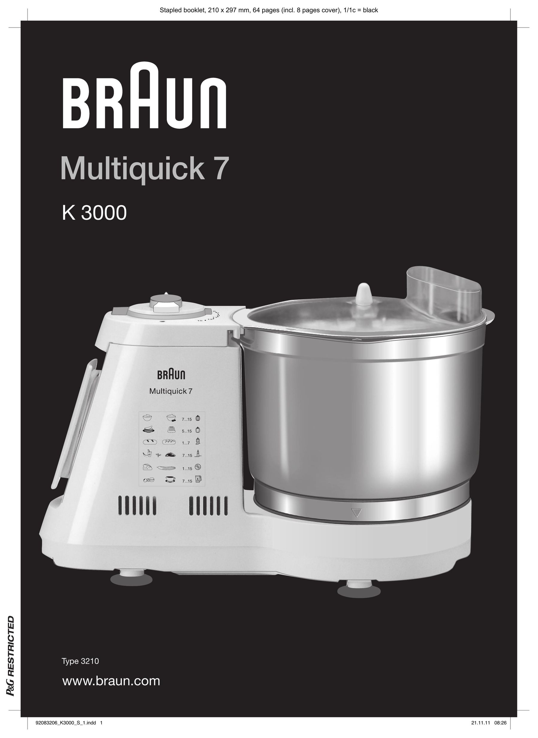 Braun K3000 Food Processor User Manual