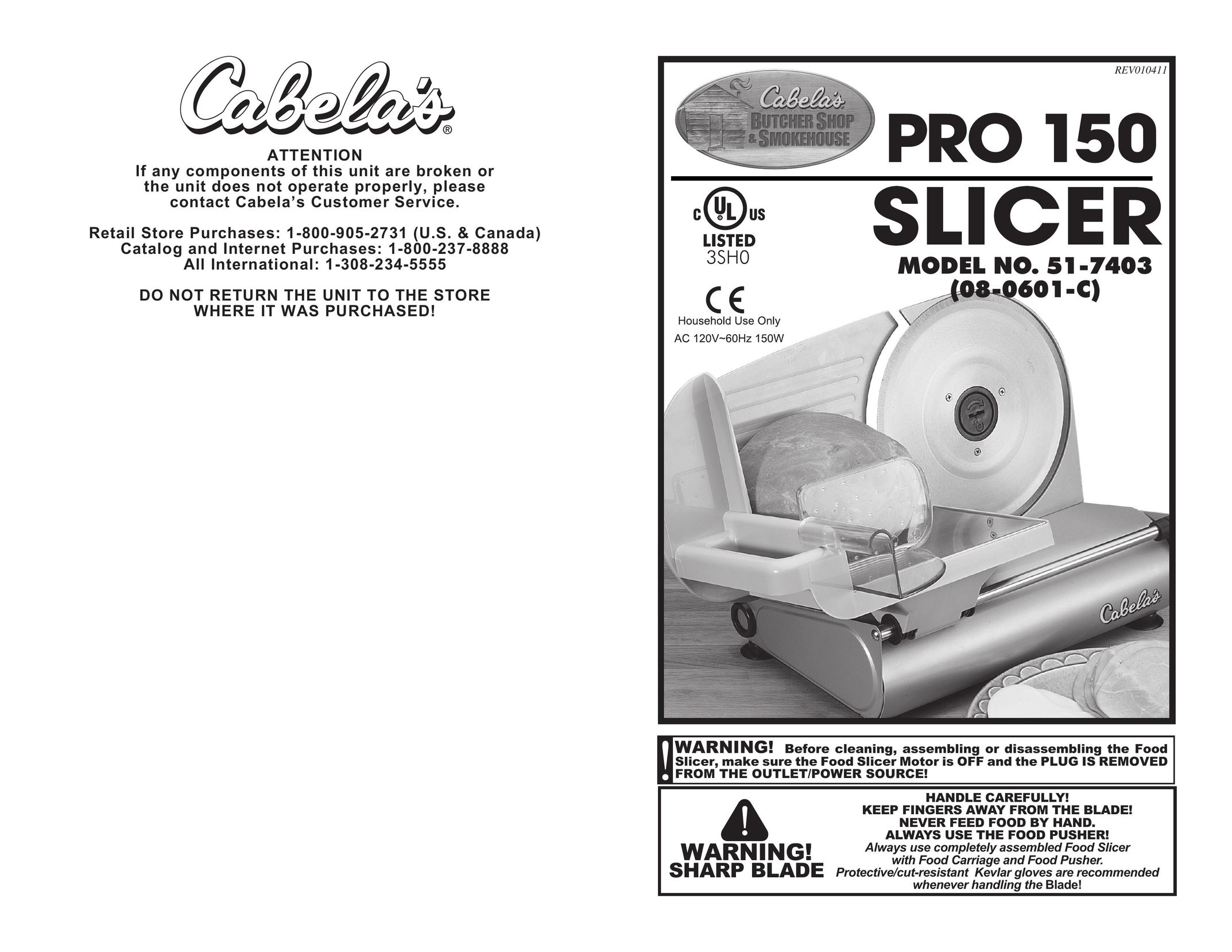 Cabela's 08-0601-C Food Processor User Manual