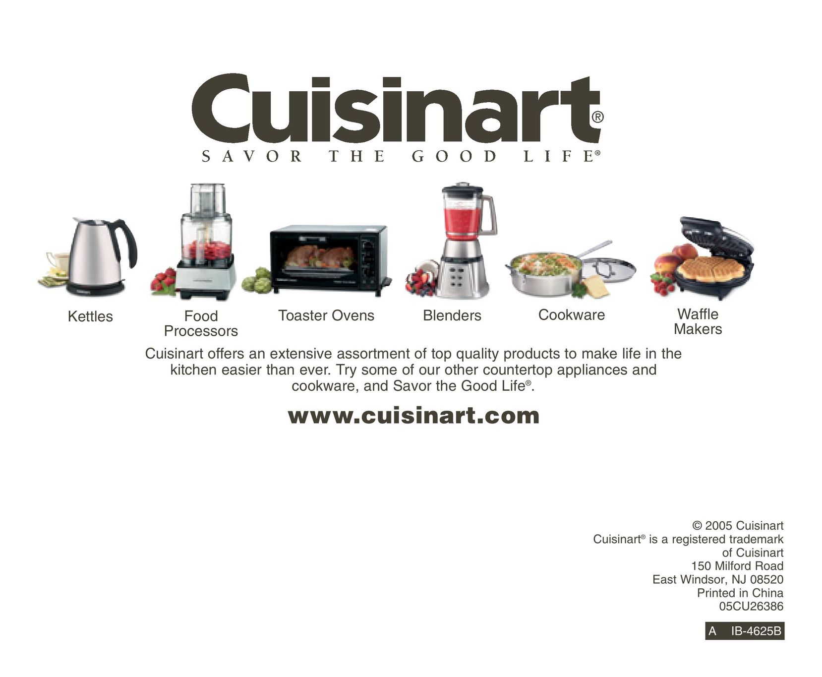Cuisinart IB-4625B Food Processor User Manual