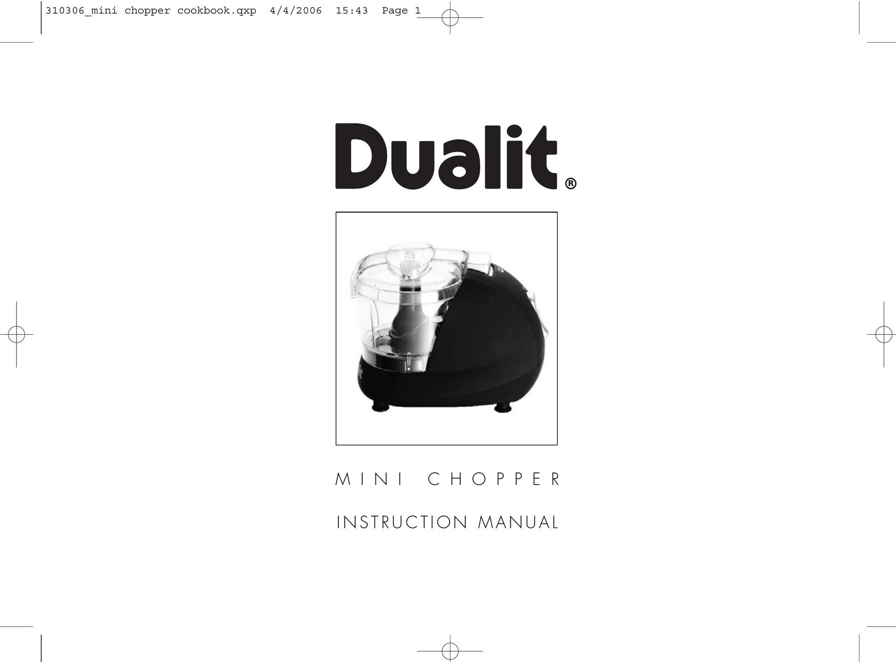 Dualit 310306 Food Processor User Manual