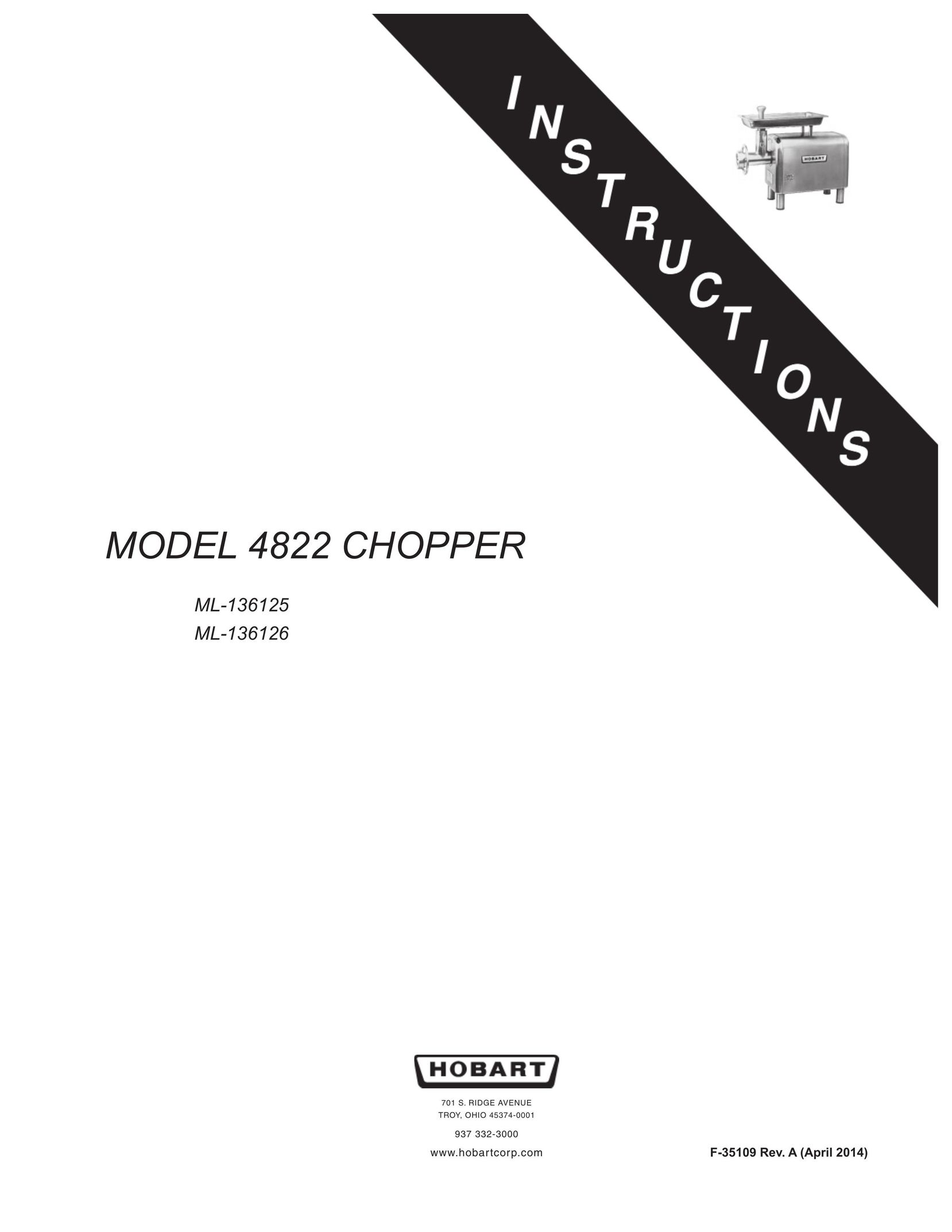 Hobart ML-136126 Food Processor User Manual