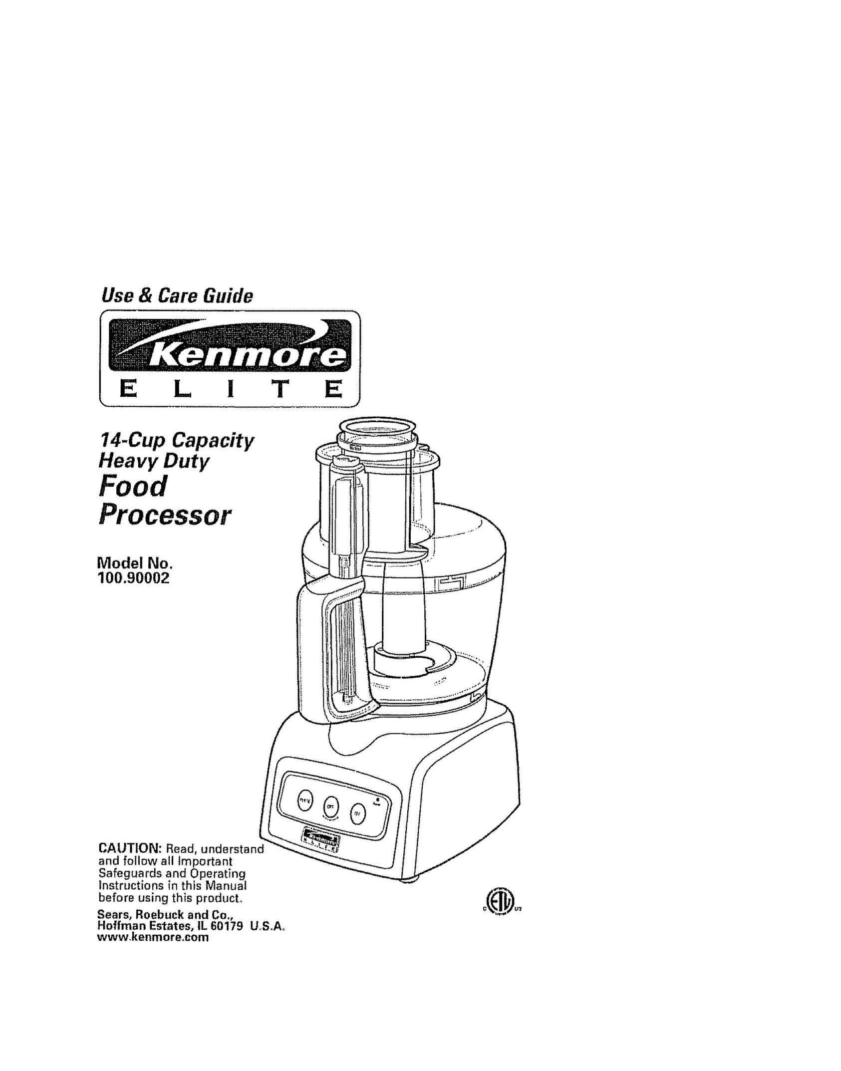 Kenmore 100.90002 Food Processor User Manual