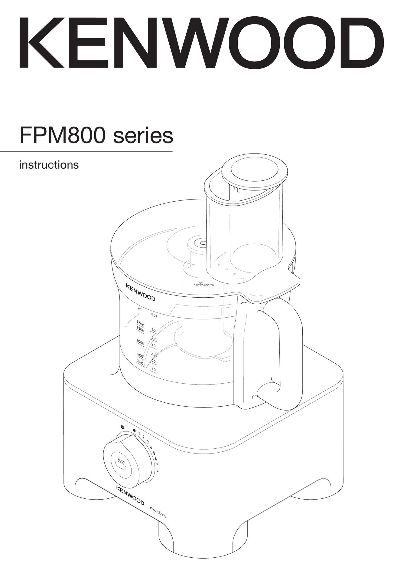 Kenwood FPM800 Food Processor User Manual