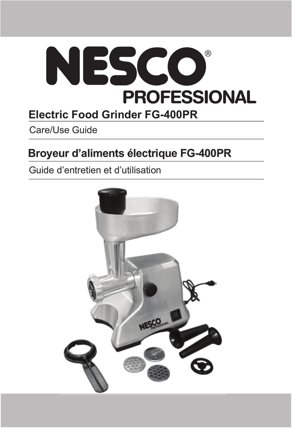 Nesco FG-400PR Food Processor User Manual