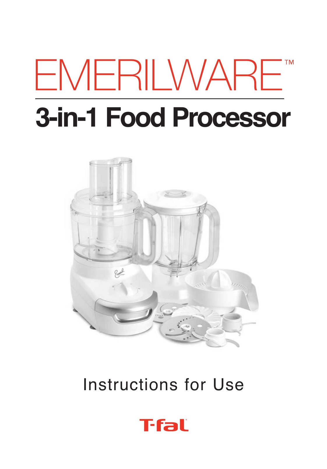 T-Fal Emerilware Food Processor User Manual