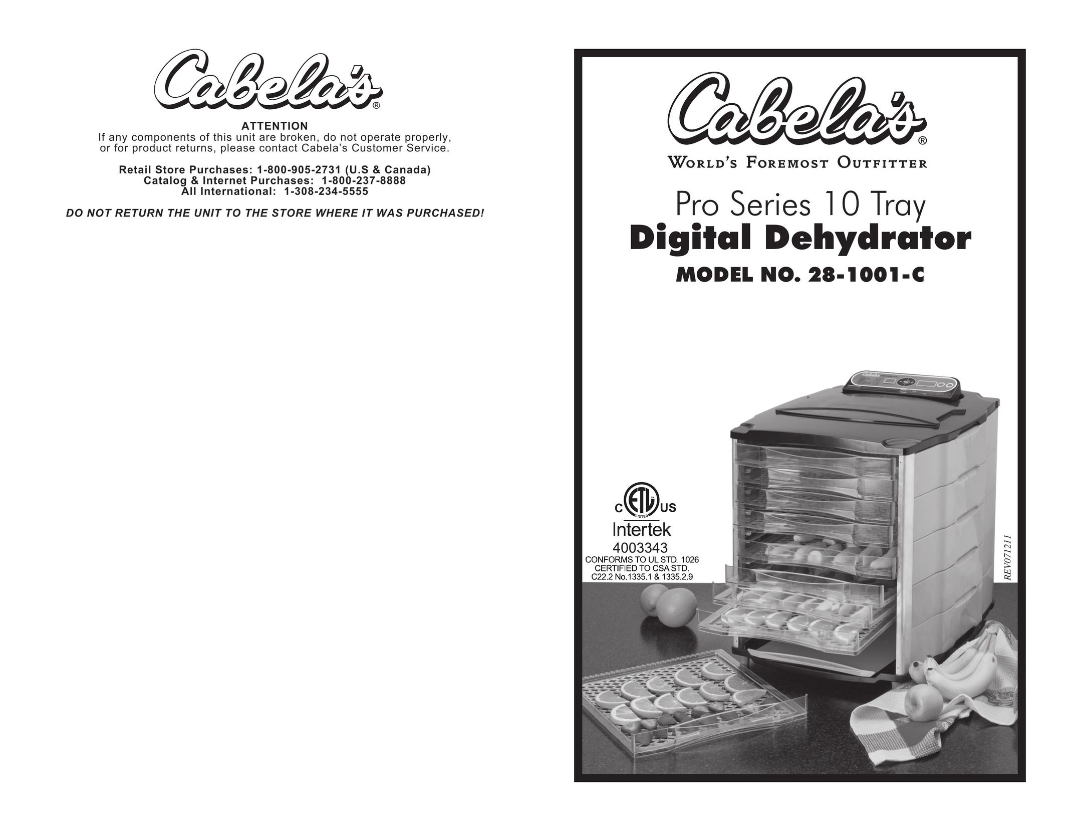 Cabela's 28-1001-C Food Saver User Manual