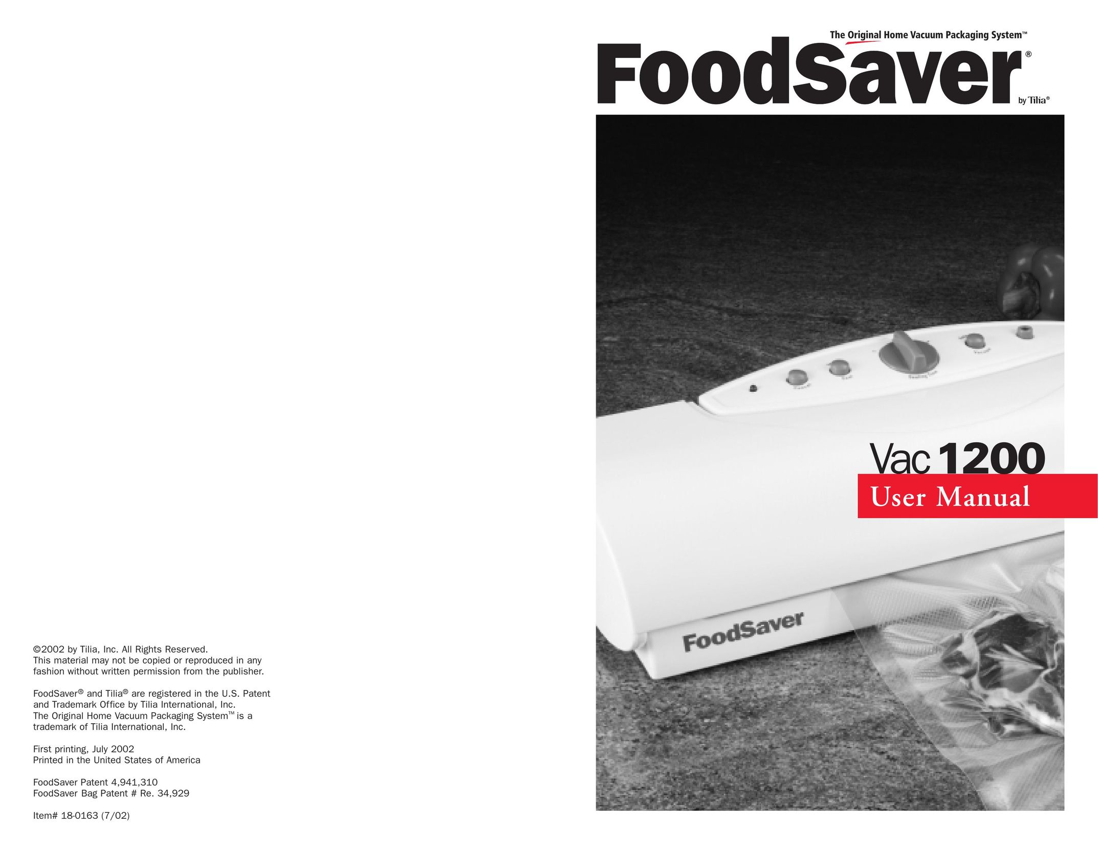FoodSaver 18-0163 Food Saver User Manual