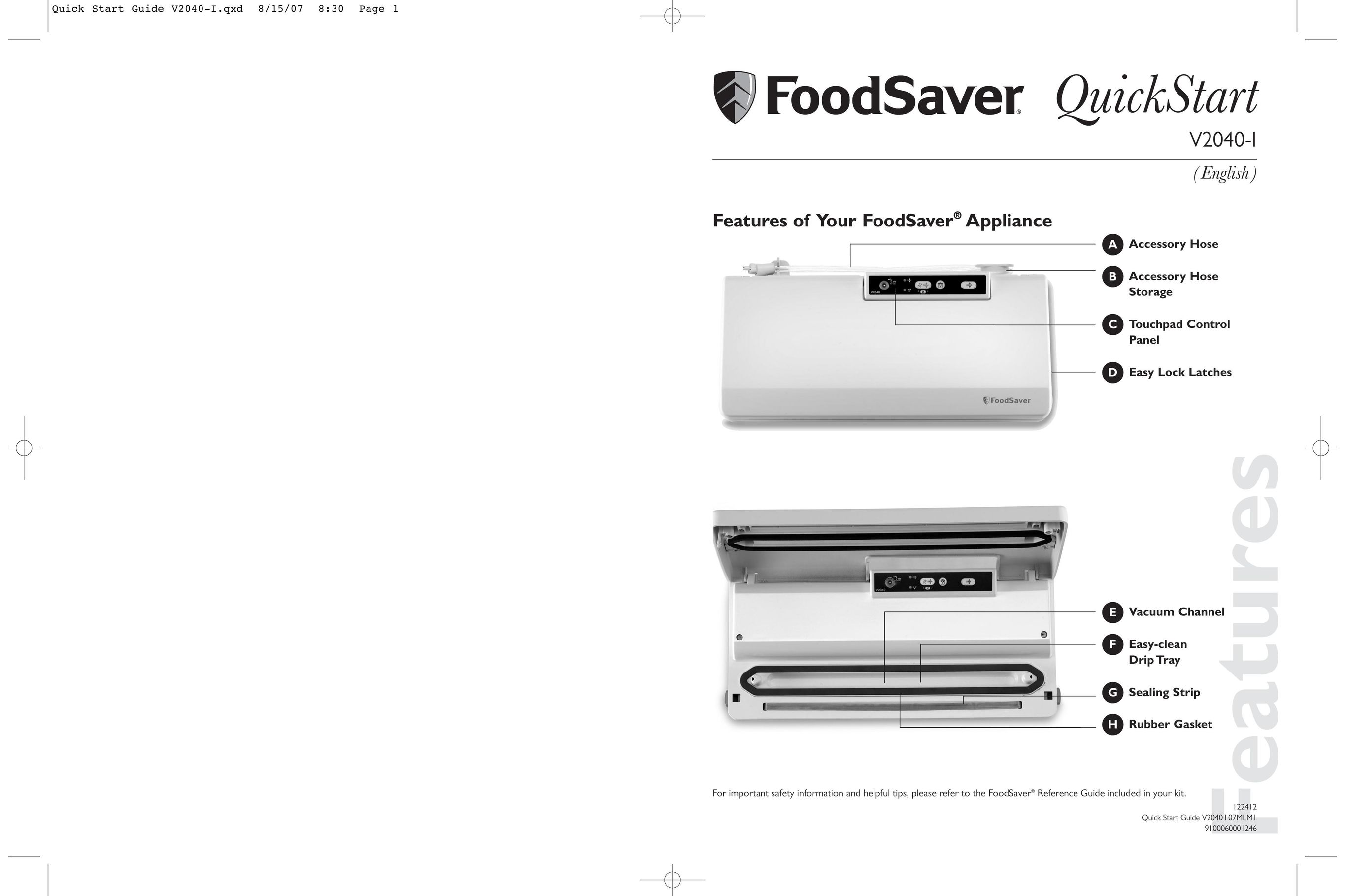 FoodSaver V2040-I Food Saver User Manual