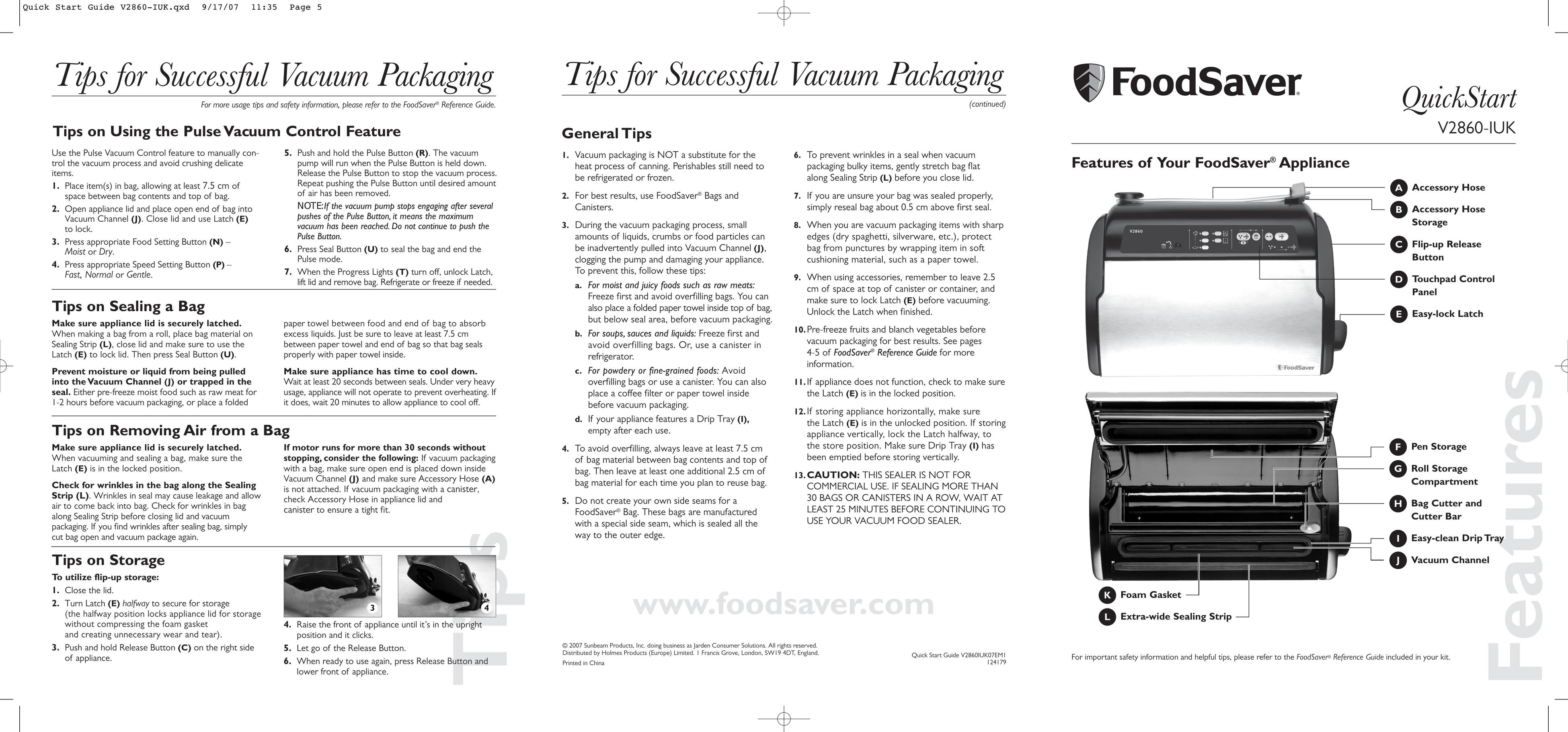 FoodSaver V2860-IUK Food Saver User Manual