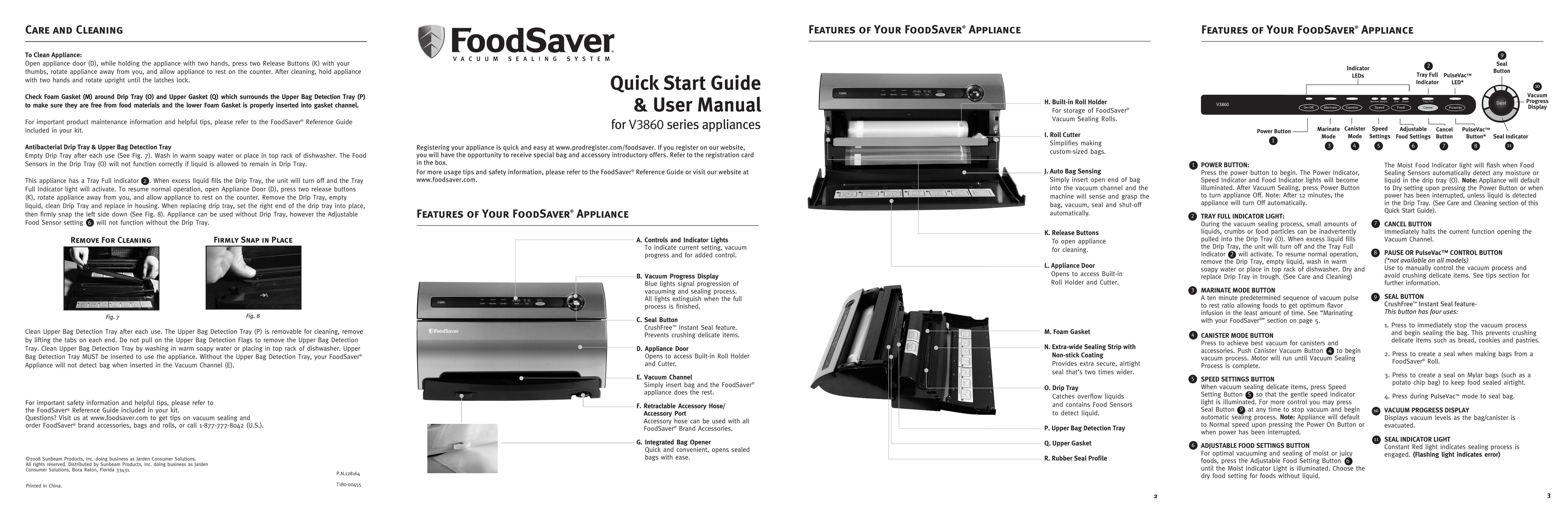 FoodSaver V3860 Series Food Saver User Manual