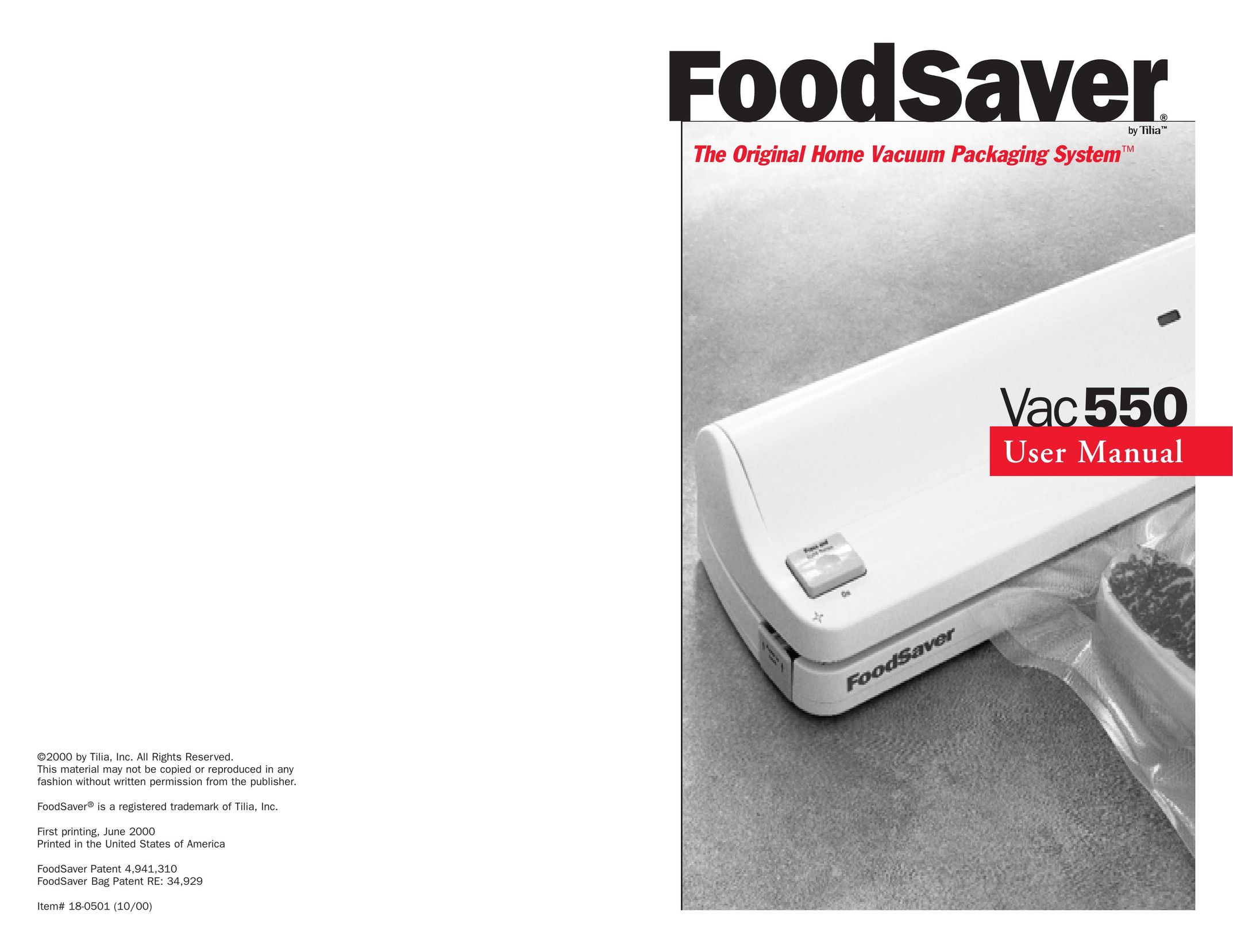 FoodSaver Vac 550 Food Saver User Manual