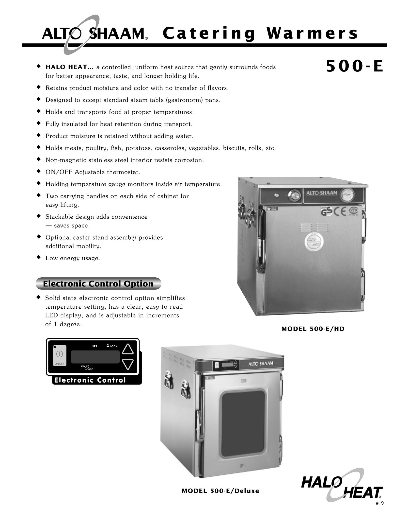 Alto-Shaam 500-E Food Warmer User Manual