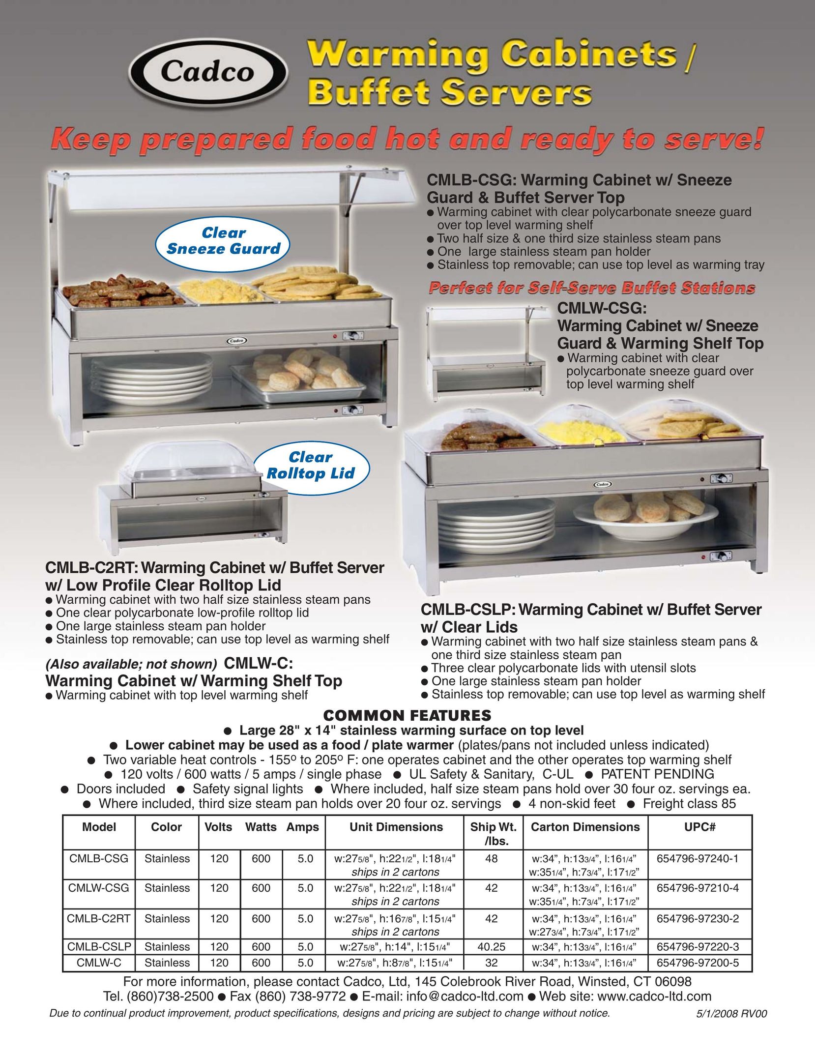 Cadco CML Food Warmer User Manual