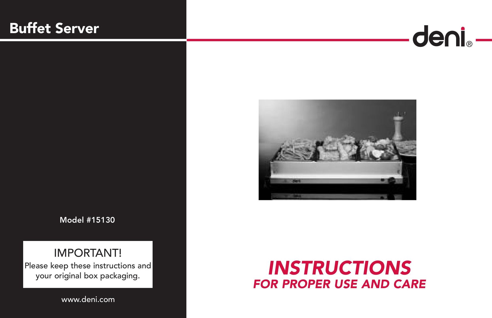 Deni 15130 Food Warmer User Manual