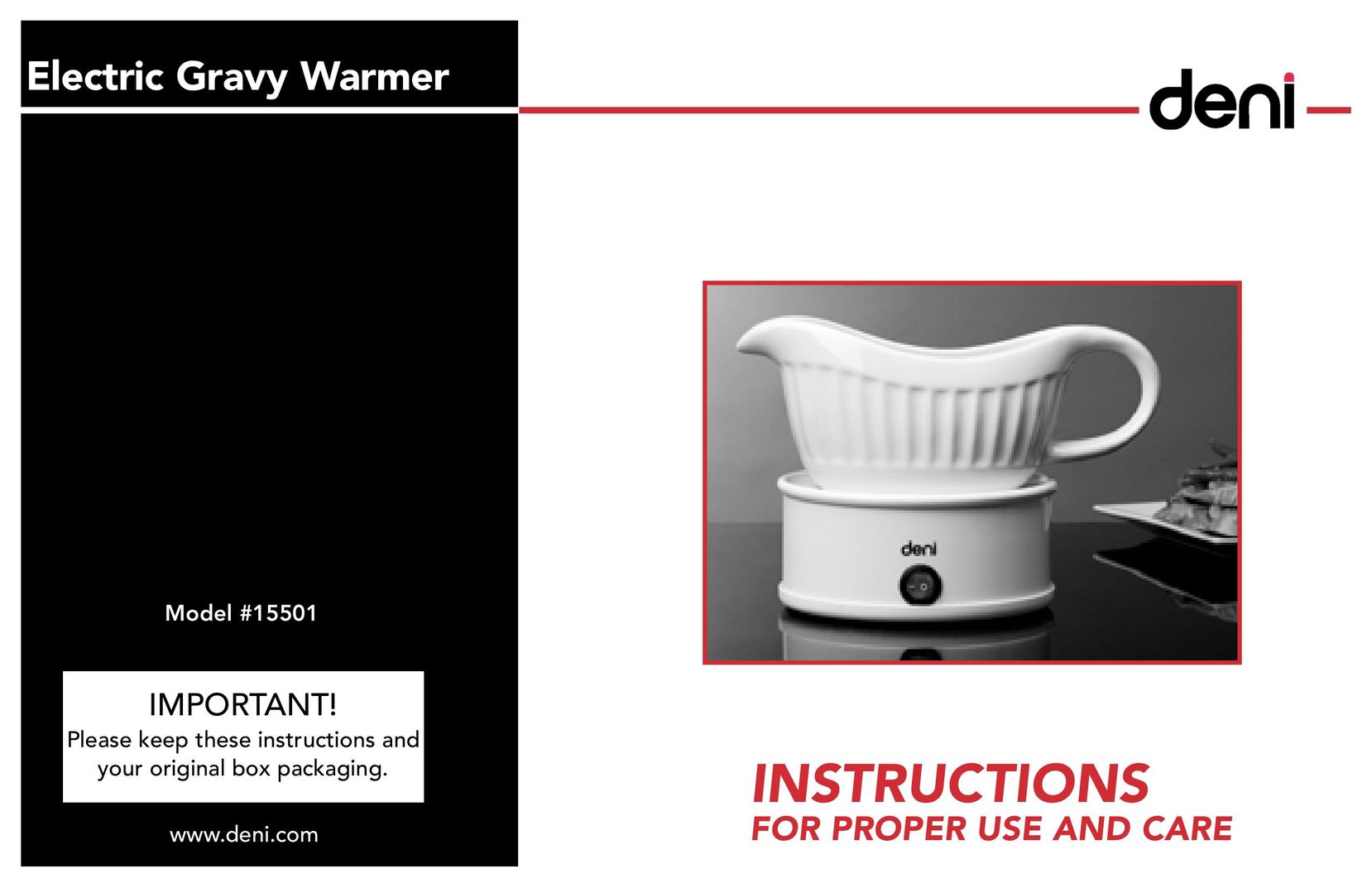 Deni 15501 Food Warmer User Manual