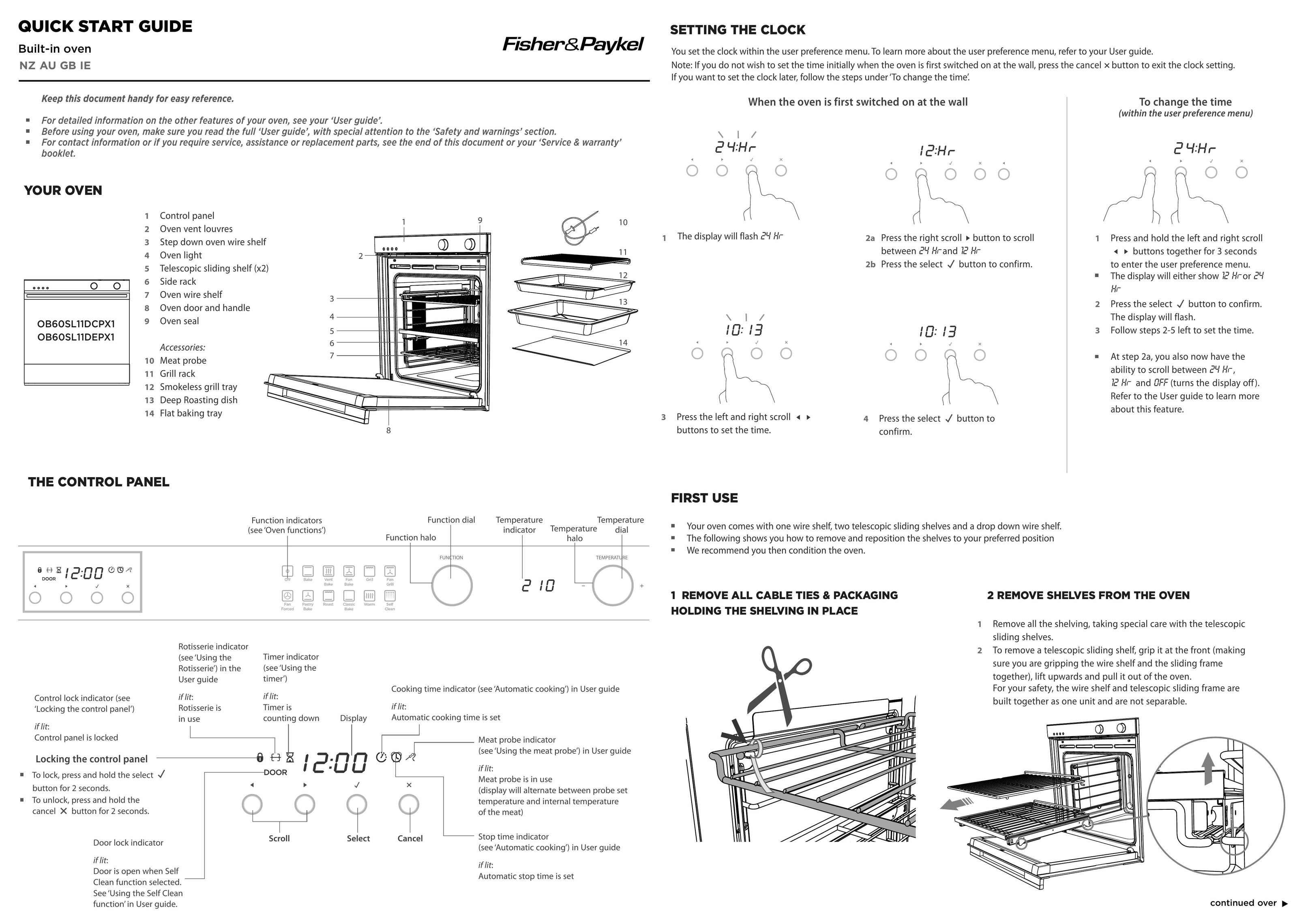 Fisher & Paykel OB60SL11DEPX1 Food Warmer User Manual