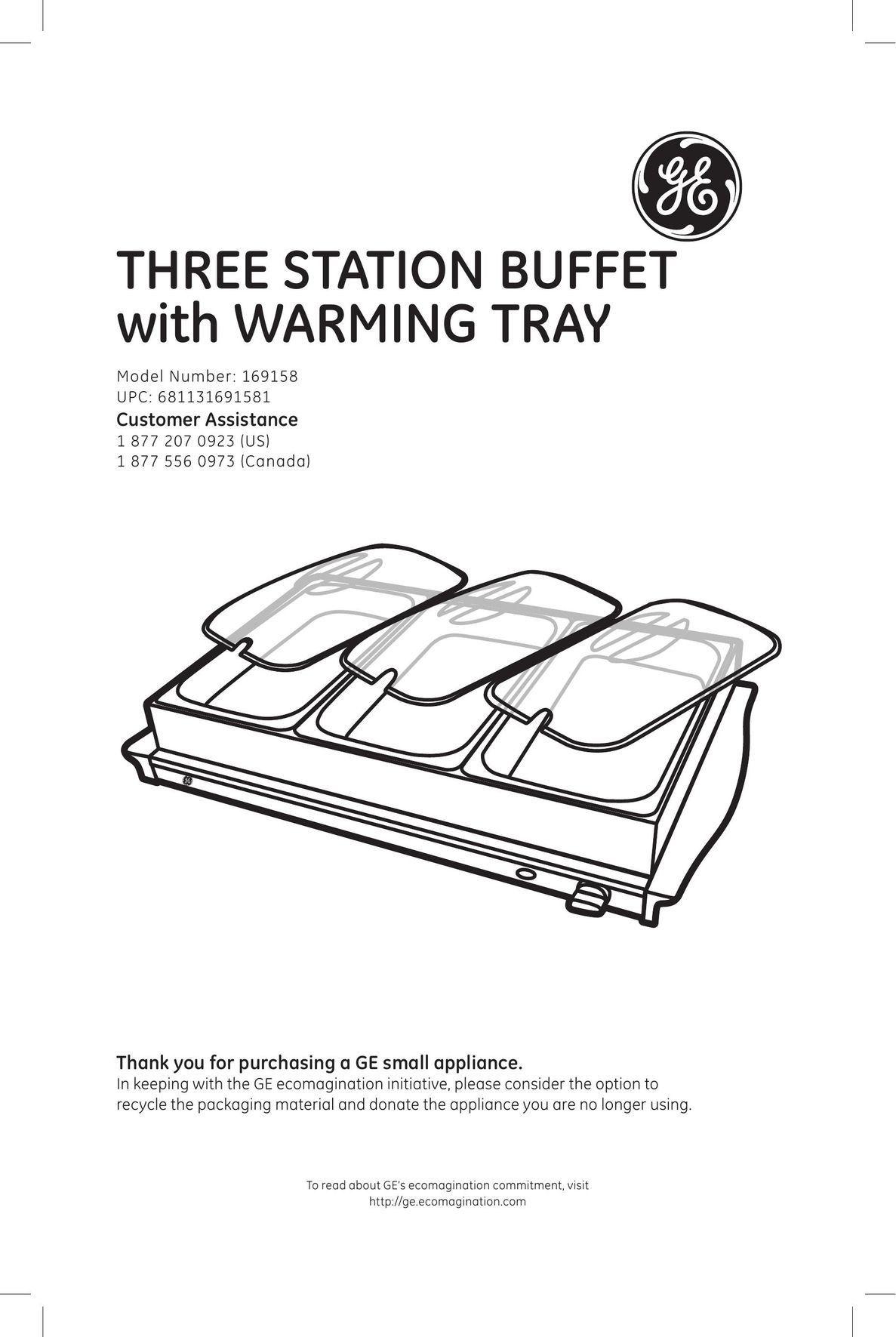 GE 169158 Food Warmer User Manual